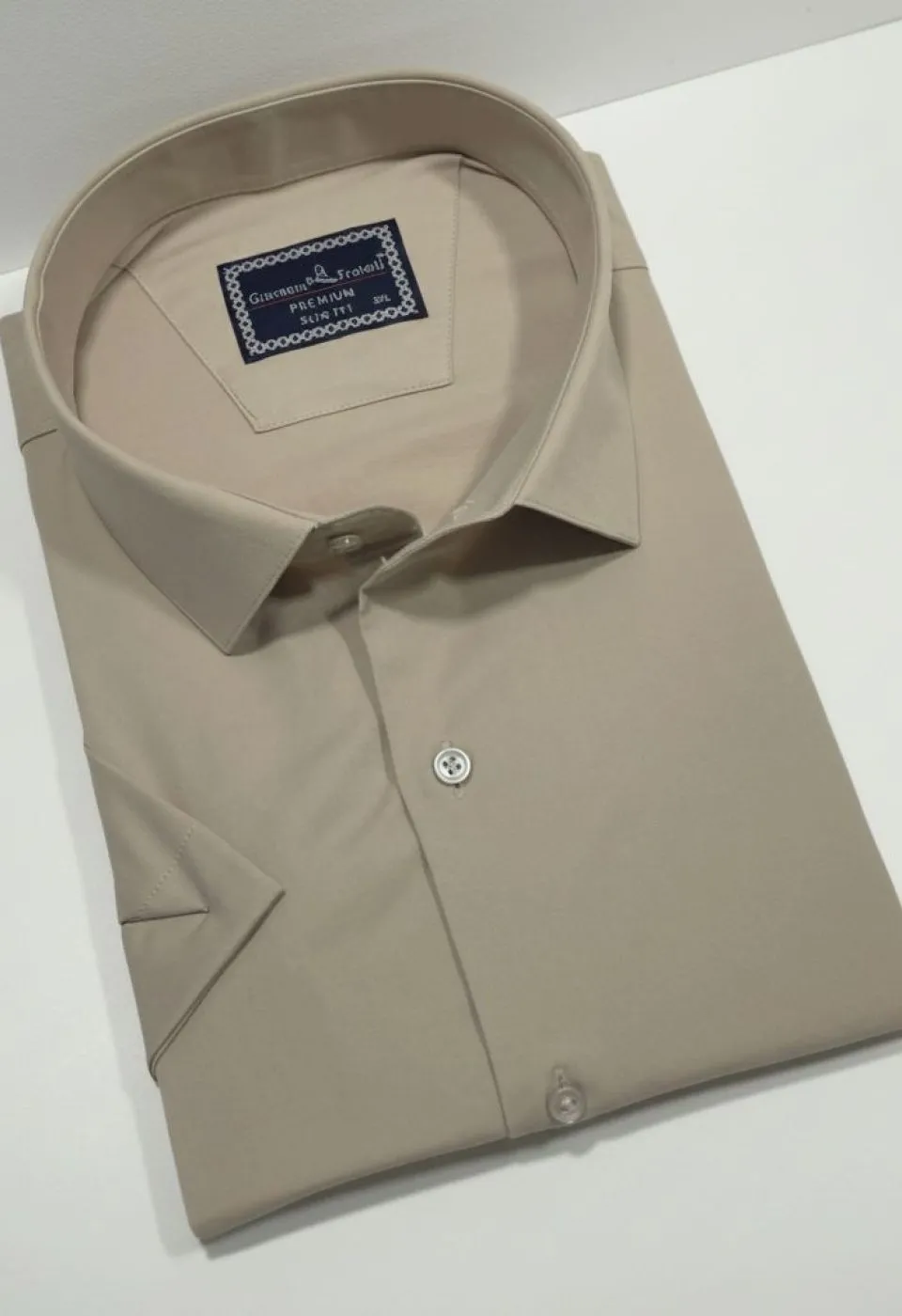 Büyük Beden Slim Fit Kısa Kol Düz Renk Erkek Gömlek 4GMK313036015