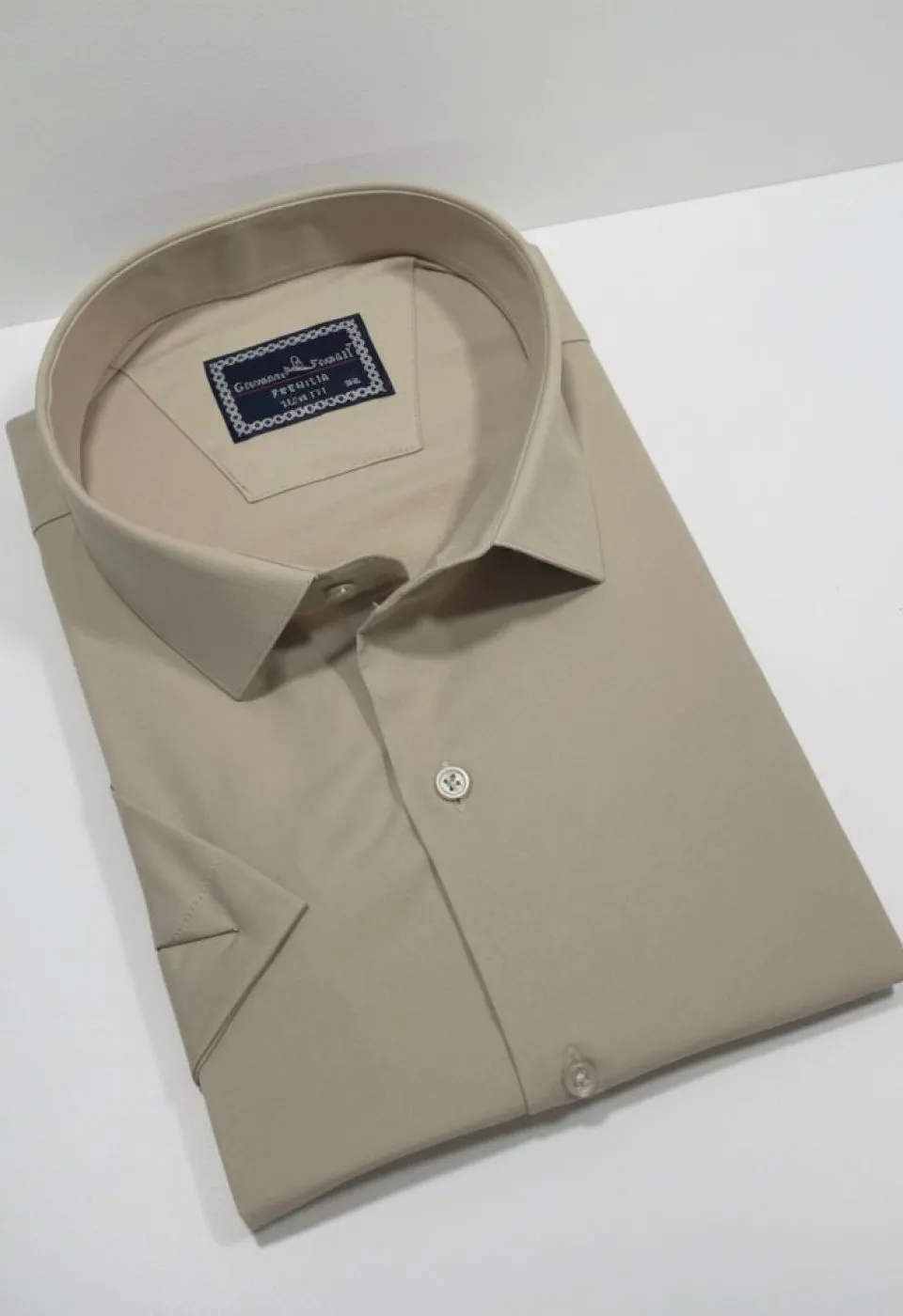 Büyük Beden Slim Fit Kısa Kol Düz Renk Erkek Gömlek 4GMK313036015 - Giovanni Fratelli