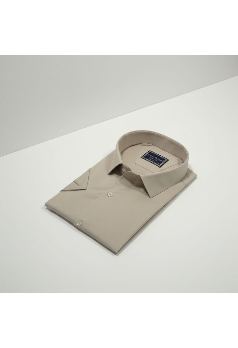 3036 BT CR K SATIN 015 Büyük Beden Slim Fit Kısa Kol Düz Renk Erkek Gömlek 4GMK313036015 - Giovanni Fratelli