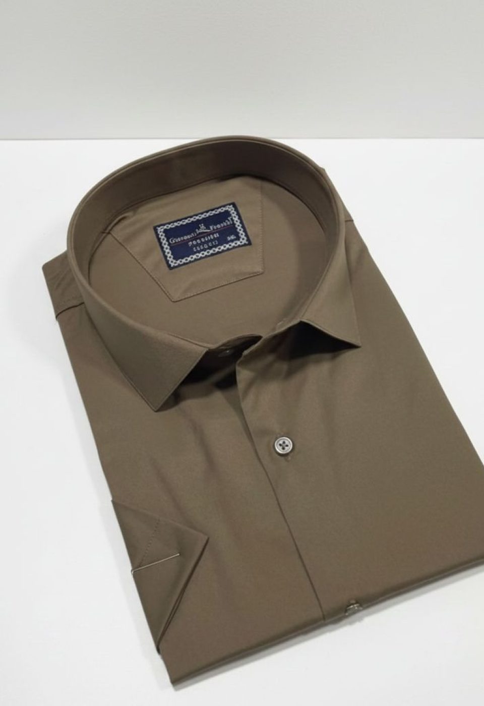 Büyük Beden Slim Fit Kısa Kol Düz Renk Erkek Gömlek 4GMK313036016