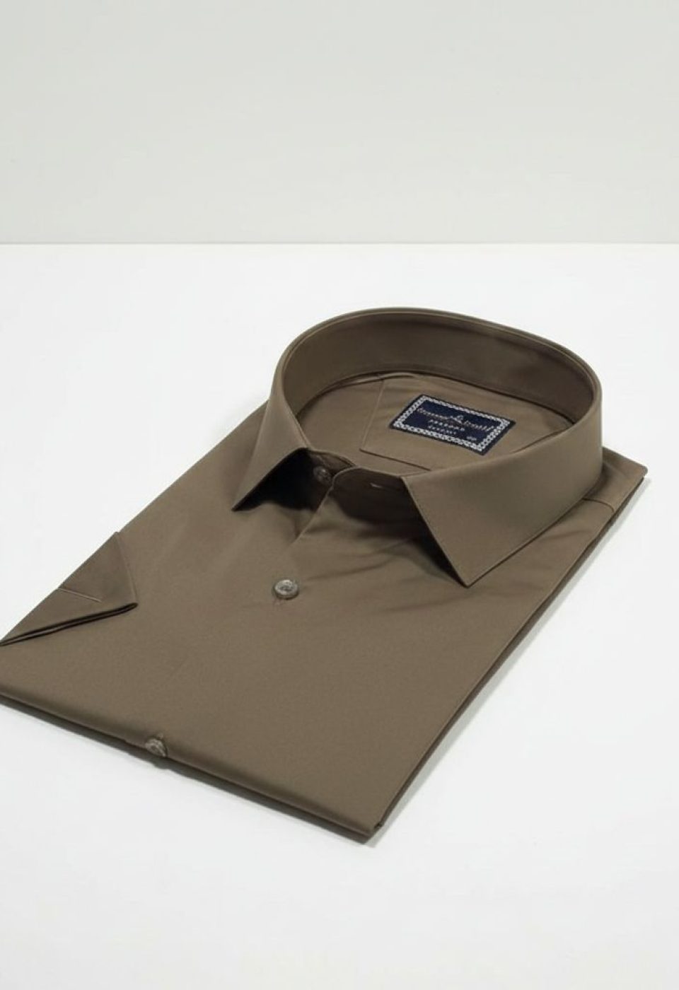 3036 BT CR K SATIN 016 Büyük Beden Slim Fit Kısa Kol Düz Renk Erkek Gömlek 4GMK313036016 - Giovanni Fratelli