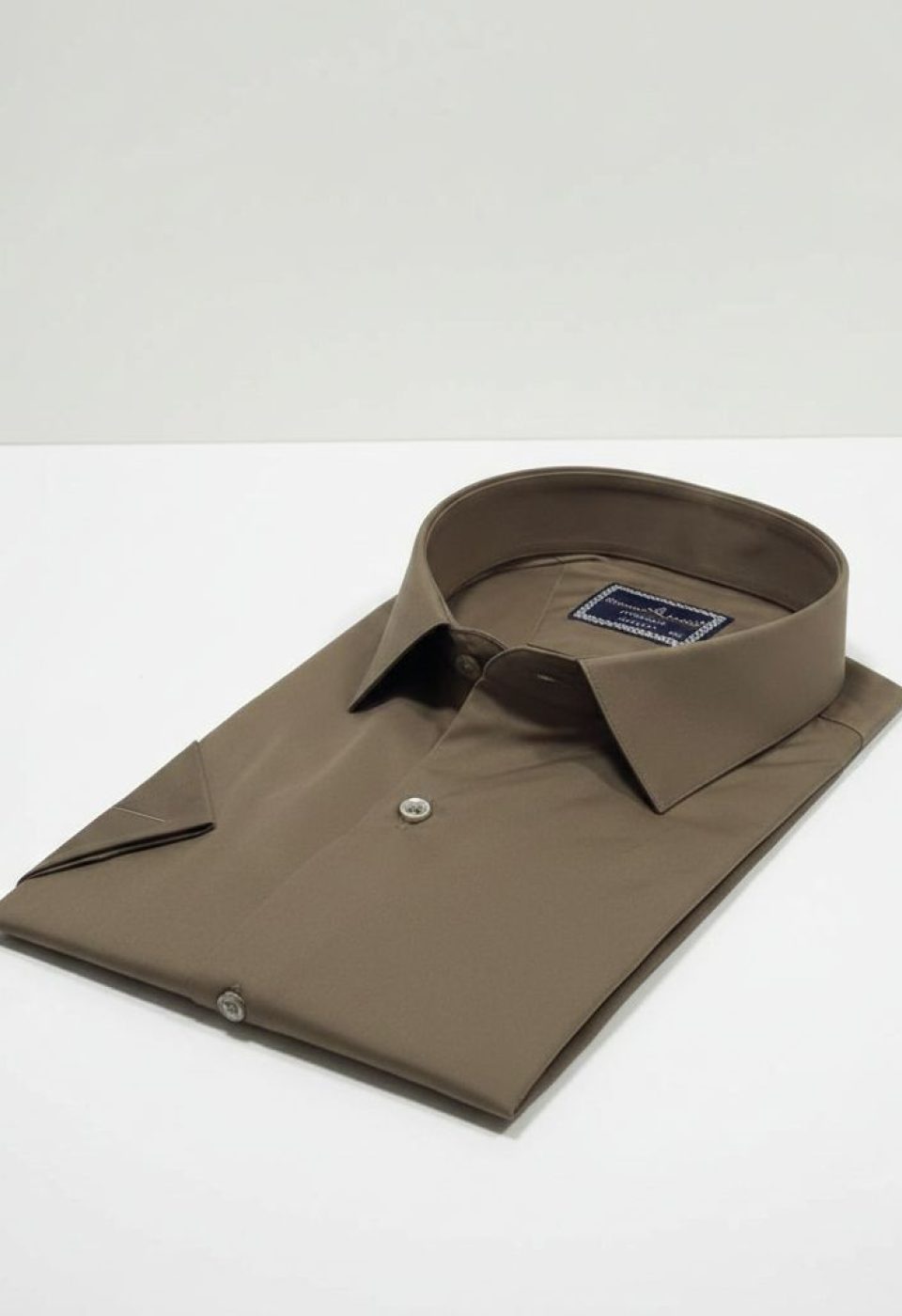 3036 BT CR K SATIN 016 Büyük Beden Slim Fit Kısa Kol Düz Renk Erkek Gömlek 4GMK313036016 - Giovanni Fratelli