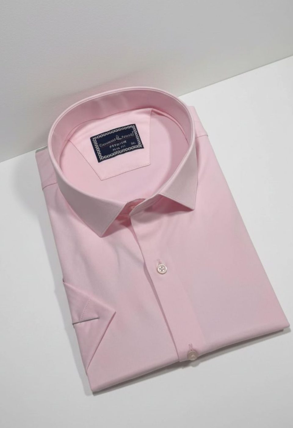 Büyük Beden Slim Fit Kısa Kol Düz Renk Erkek Gömlek 4GMK313036017