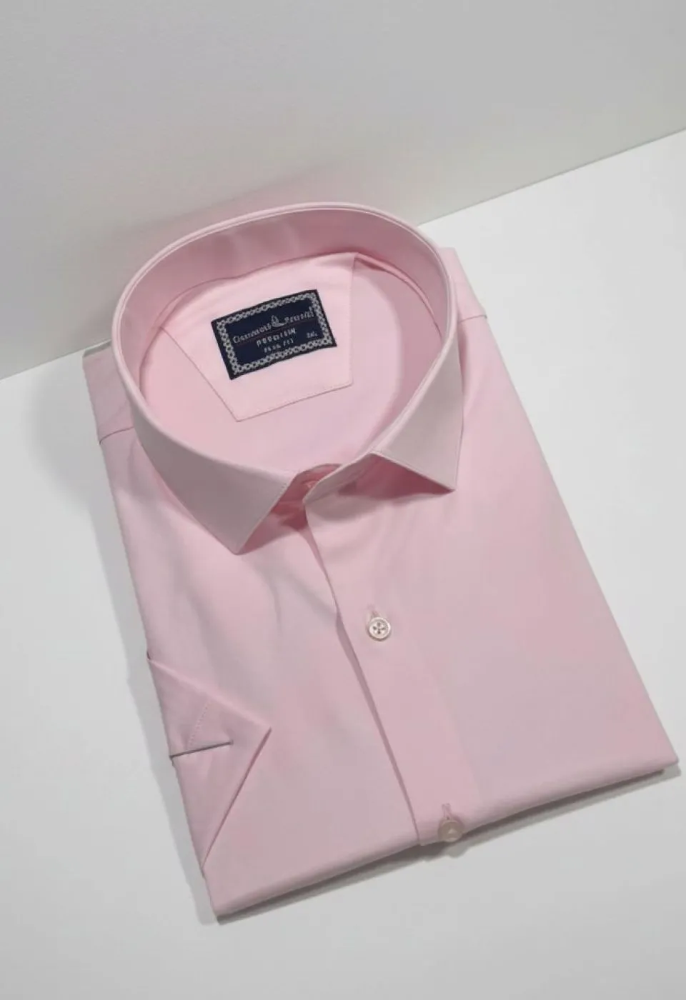 Büyük Beden Slim Fit Kısa Kol Düz Renk Erkek Gömlek 4GMK313036017