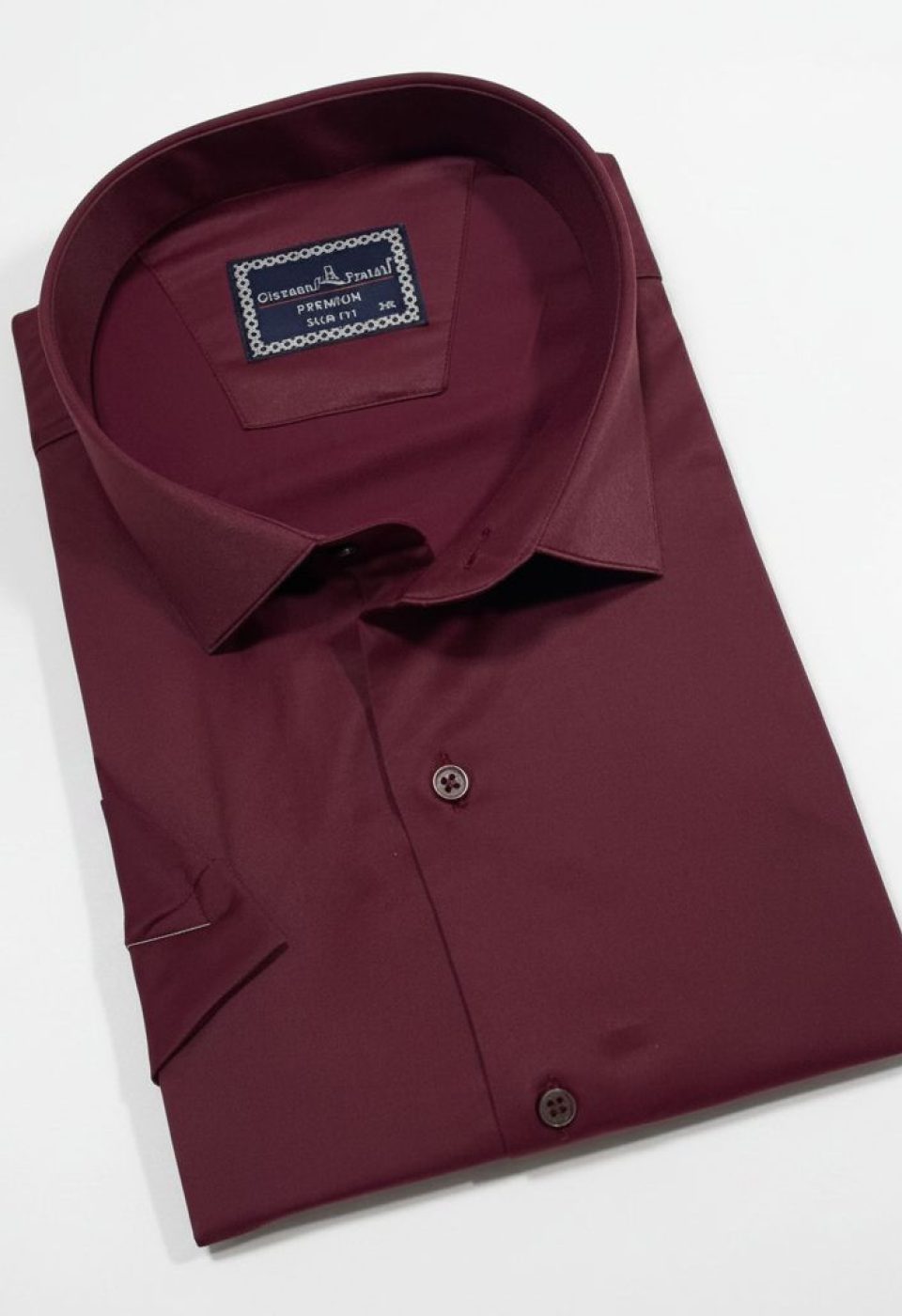 Büyük Beden Slim Fit Kısa Kol Düz Renk Erkek Gömlek 4GMK313036018