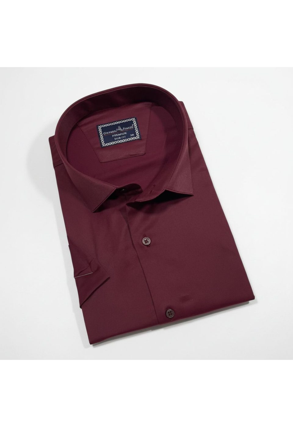 3036 BT CR K SATIN 018 Büyük Beden Slim Fit Kısa Kol Düz Renk Erkek Gömlek 4GMK313036018 - Giovanni Fratelli