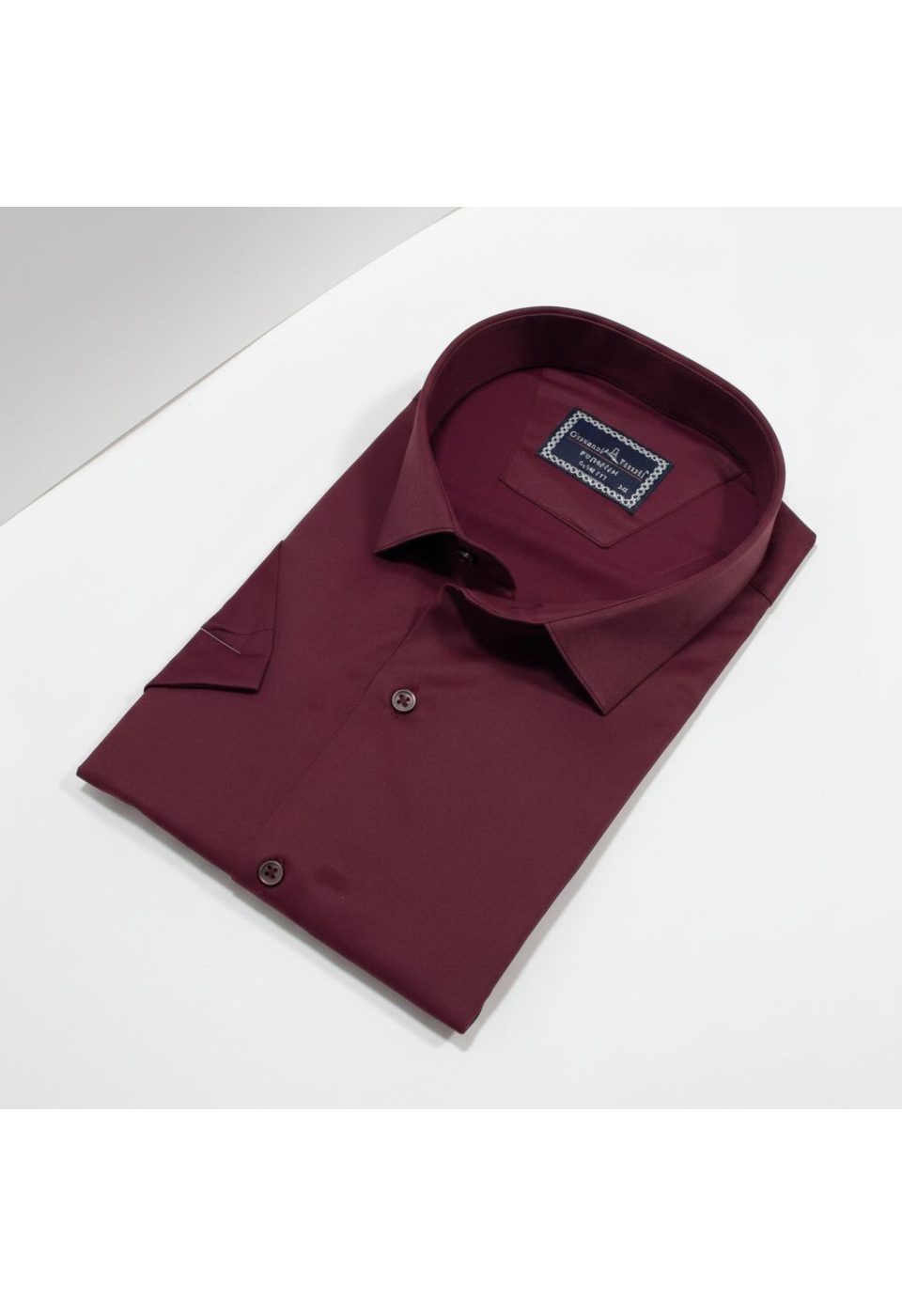 3036 BT CR K SATIN 018 Büyük Beden Slim Fit Kısa Kol Düz Renk Erkek Gömlek 4GMK313036018 - Giovanni Fratelli