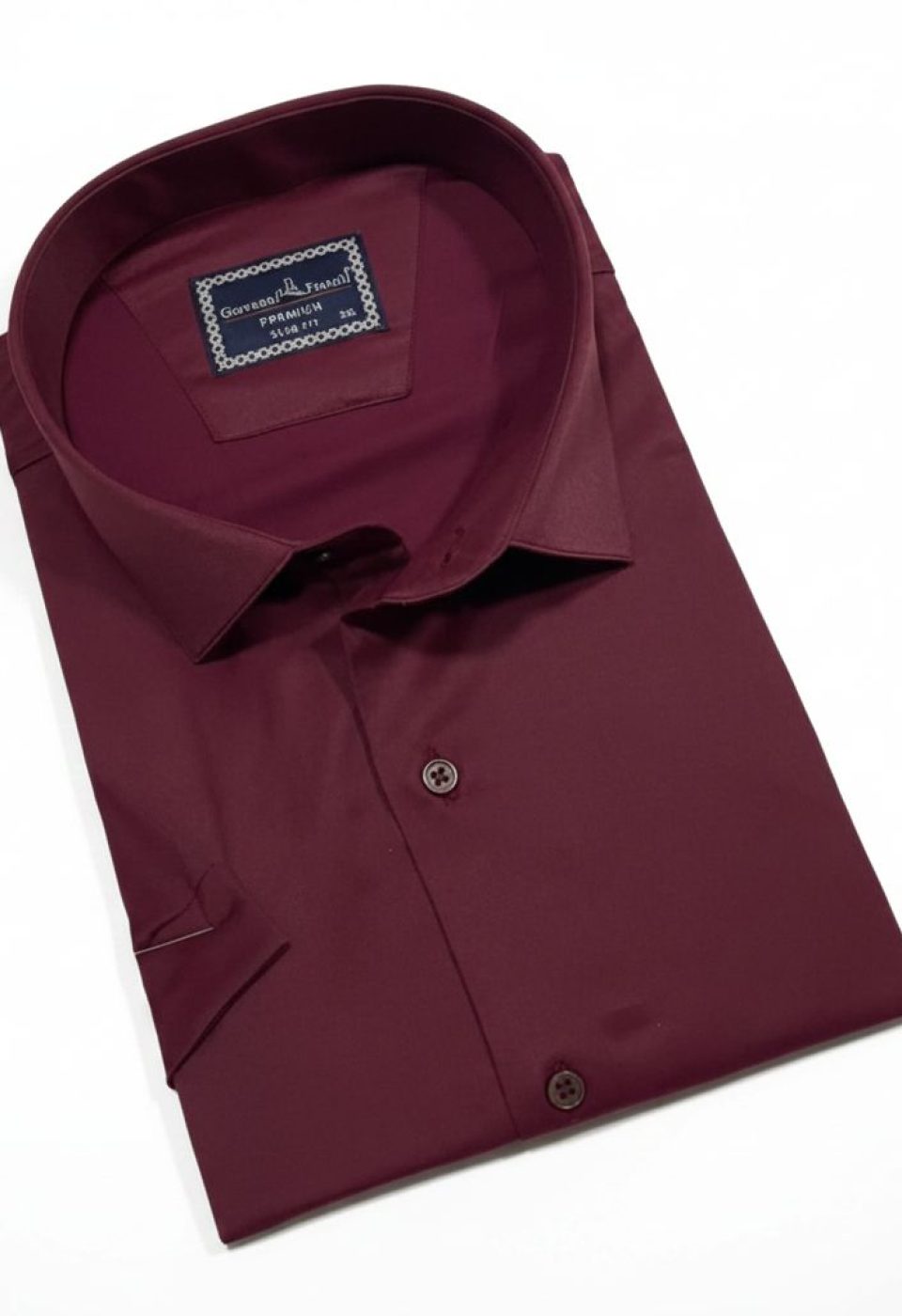 3036 BT CR K SATIN 018 Büyük Beden Slim Fit Kısa Kol Düz Renk Erkek Gömlek 4GMK313036018 - Giovanni Fratelli
