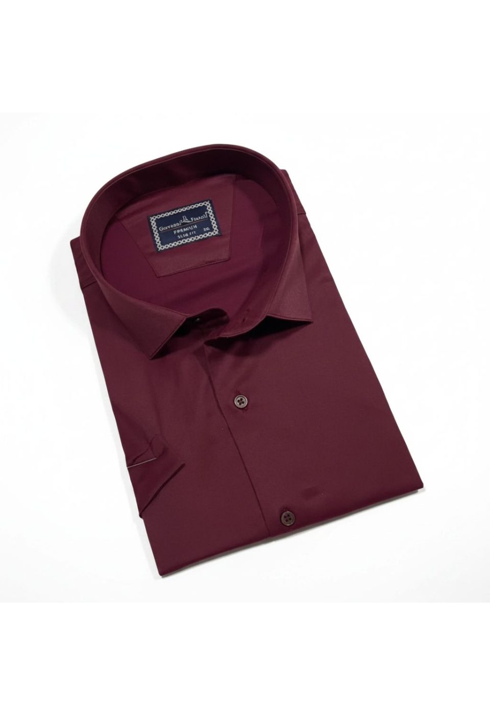 3036 BT CR K SATIN 018 Büyük Beden Slim Fit Kısa Kol Düz Renk Erkek Gömlek 4GMK313036018 - Giovanni Fratelli