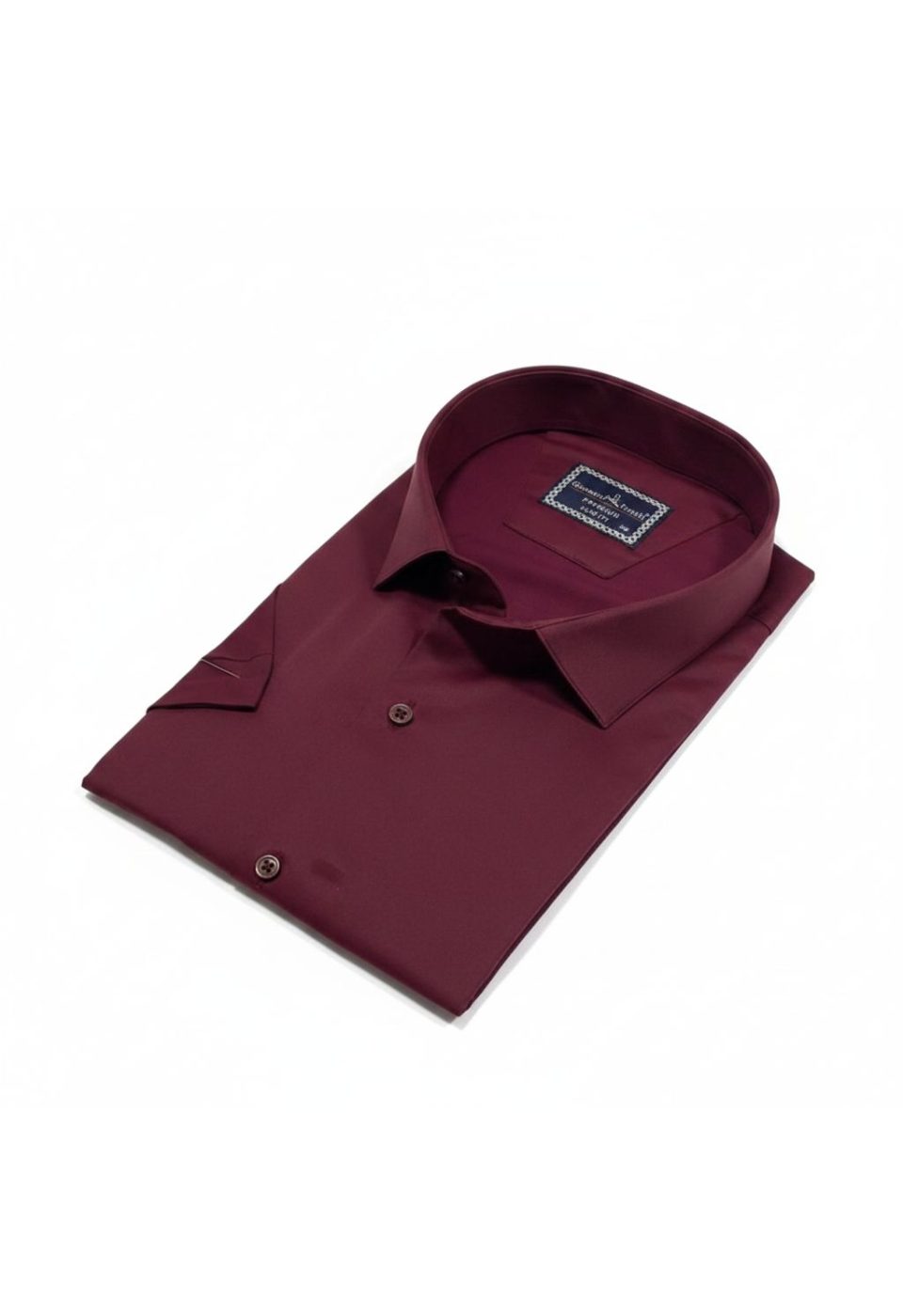 3036 BT CR K SATIN 018 Büyük Beden Slim Fit Kısa Kol Düz Renk Erkek Gömlek 4GMK313036018 - Giovanni Fratelli
