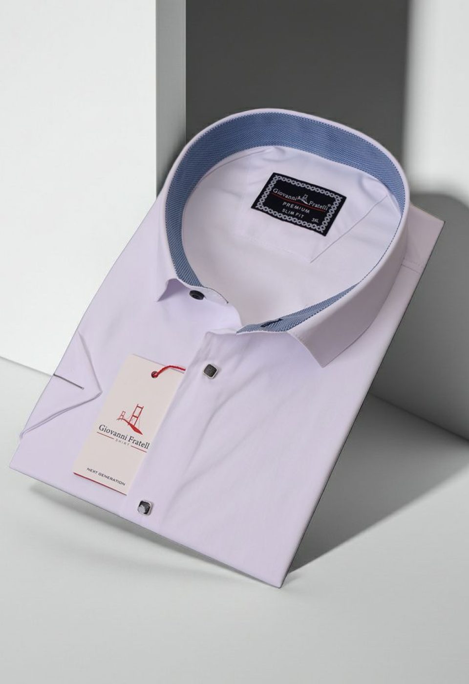 Büyük Beden Slim Fit Kısa Kol Düz Renk Erkek Gömlek 4GMK323037001