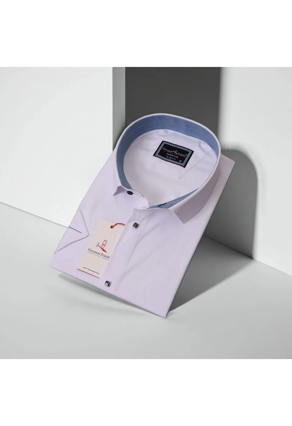3037 BT CR K SATIN 001 Büyük Beden Slim Fit Kısa Kol Düz Renk Erkek Gömlek 4GMK323037001 - Giovanni Fratelli