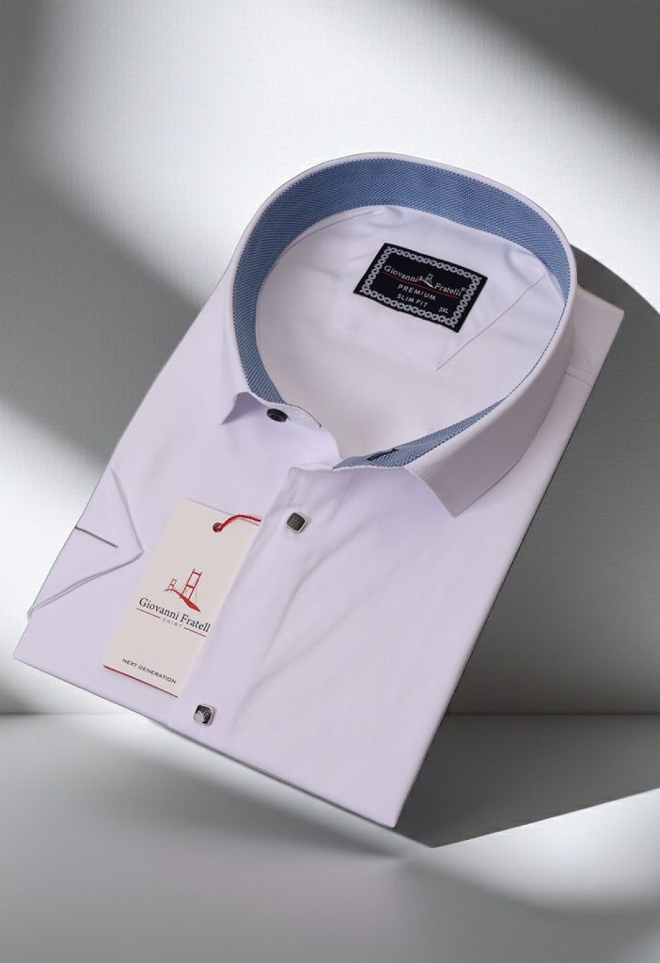 Büyük Beden Slim Fit Kısa Kol Düz Renk Erkek Gömlek 4GMK323037001