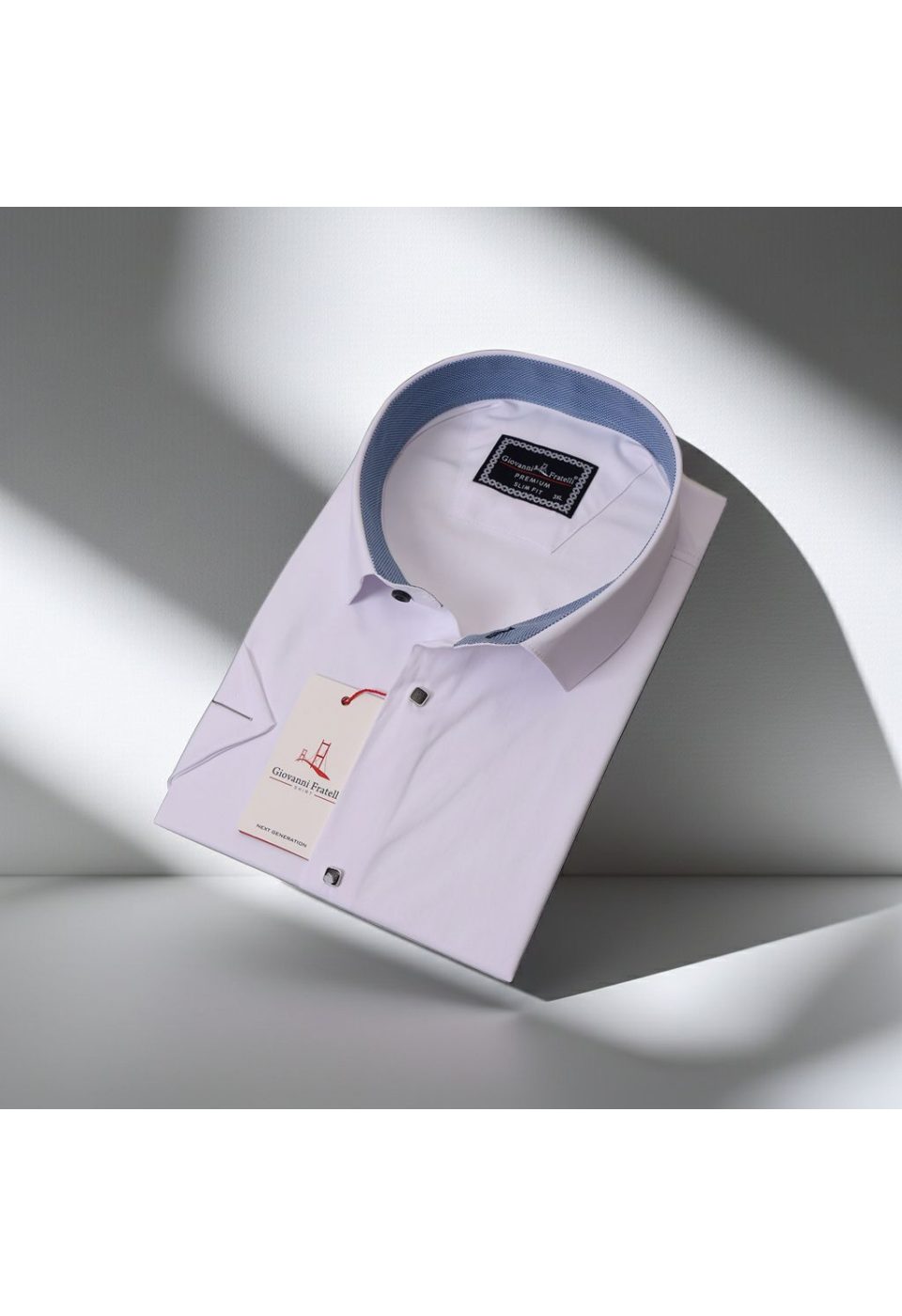 3037 BT CR K SATIN 001 Büyük Beden Slim Fit Kısa Kol Düz Renk Erkek Gömlek 4GMK323037001 - Giovanni Fratelli