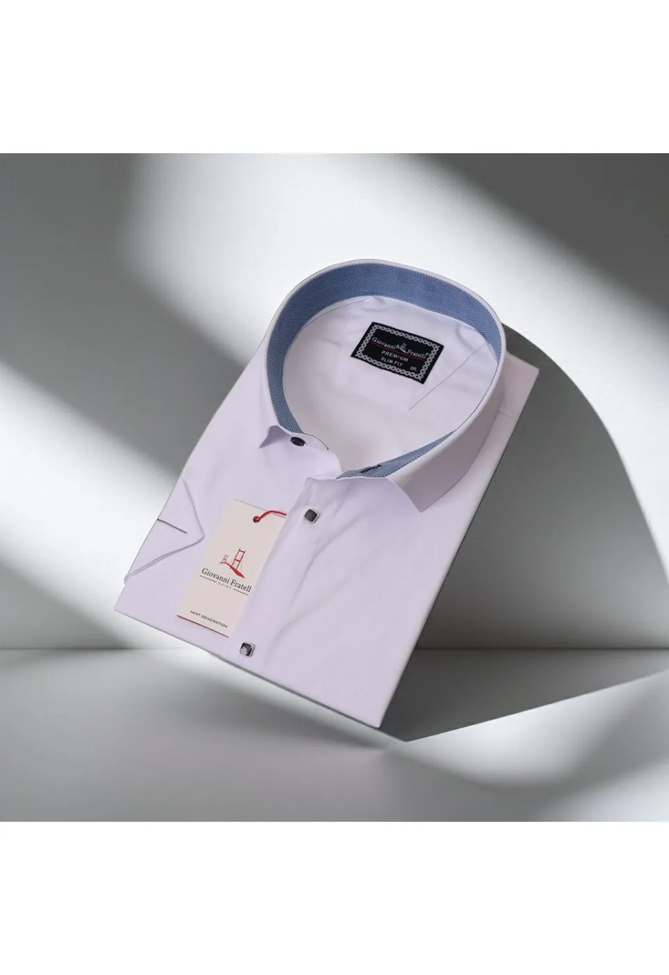 3037 BT CR K SATIN 001 Büyük Beden Slim Fit Kısa Kol Düz Renk Erkek Gömlek 4GMK323037001 - Giovanni Fratelli