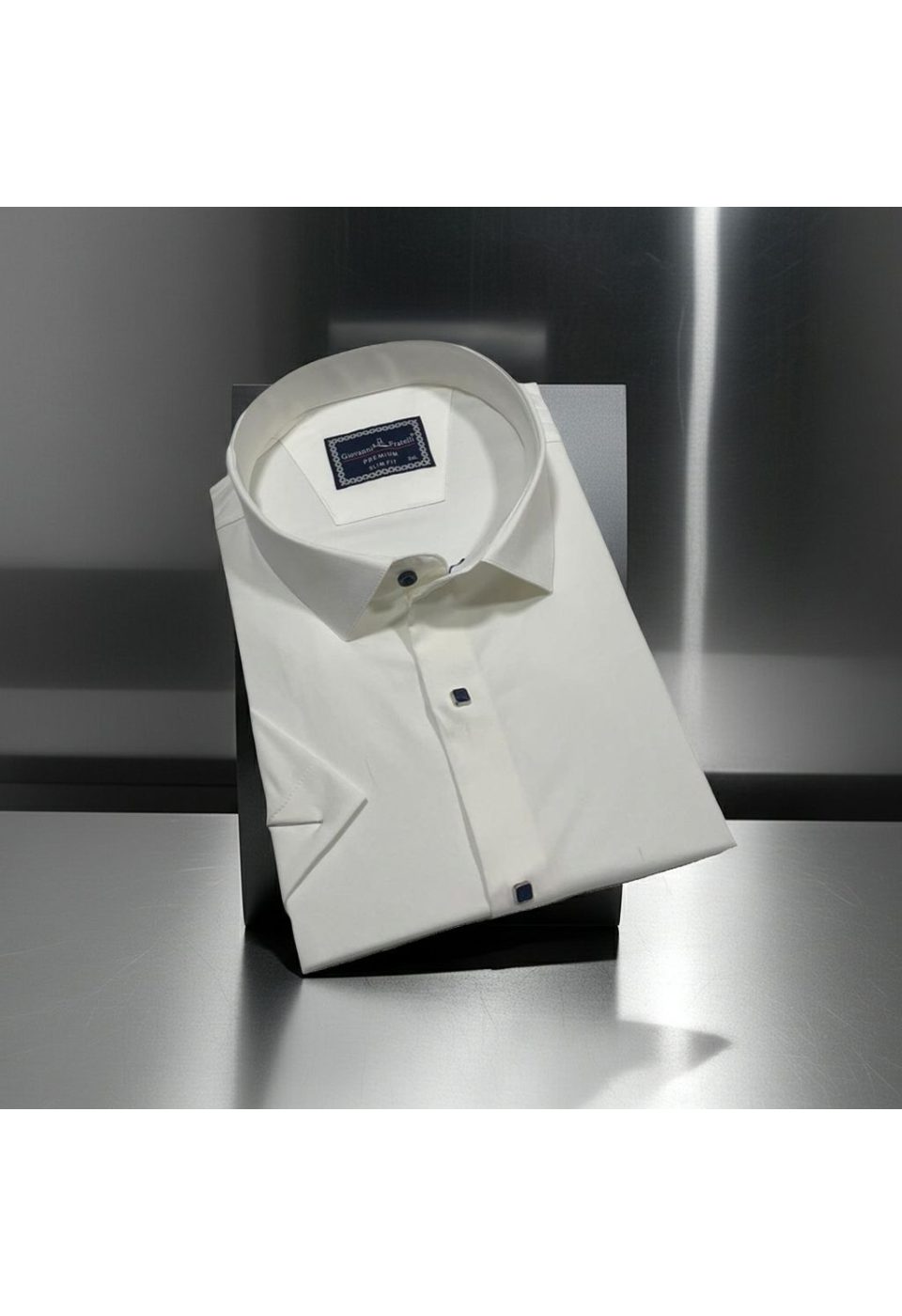 3037 BT CR K SATIN 002 Büyük Beden Slim Fit Kısa Kol Düz Renk Erkek Gömlek 4GMK323037002 - Giovanni Fratelli