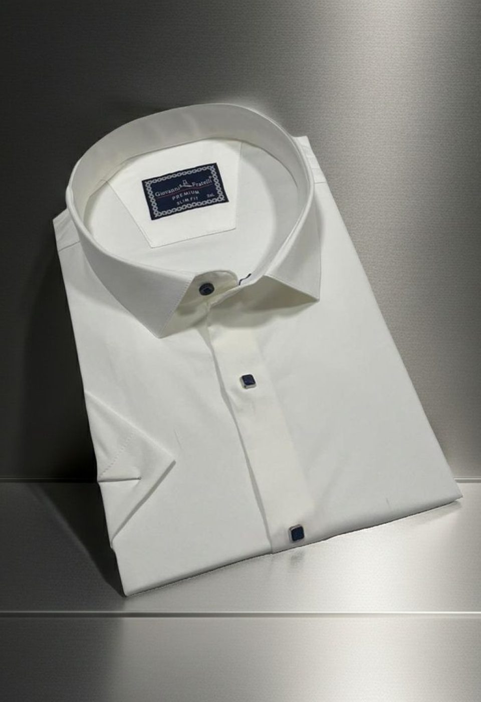 Büyük Beden Slim Fit Kısa Kol Düz Renk Erkek Gömlek 4GMK323037002