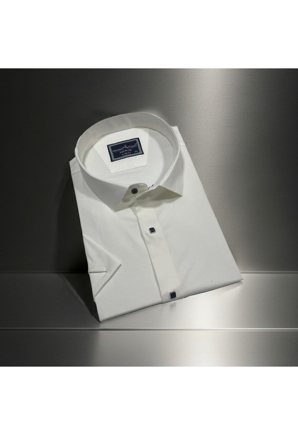 3037 BT CR K SATIN 002 Büyük Beden Slim Fit Kısa Kol Düz Renk Erkek Gömlek 4GMK323037002 - Giovanni Fratelli