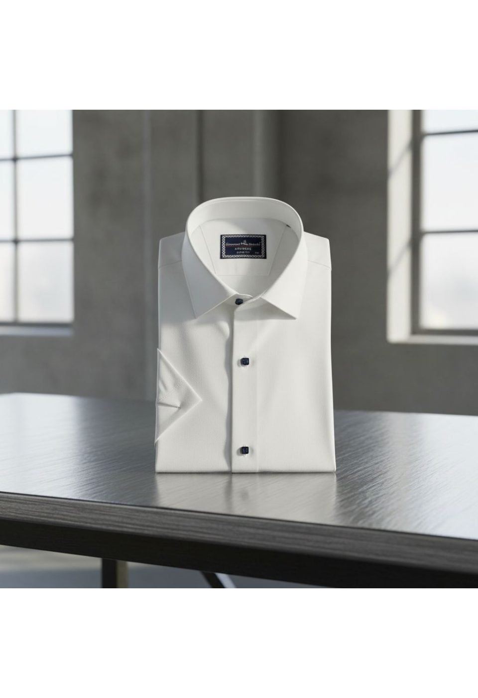 3037 BT CR K SATIN 002 Büyük Beden Slim Fit Kısa Kol Düz Renk Erkek Gömlek 4GMK323037002 - Giovanni Fratelli