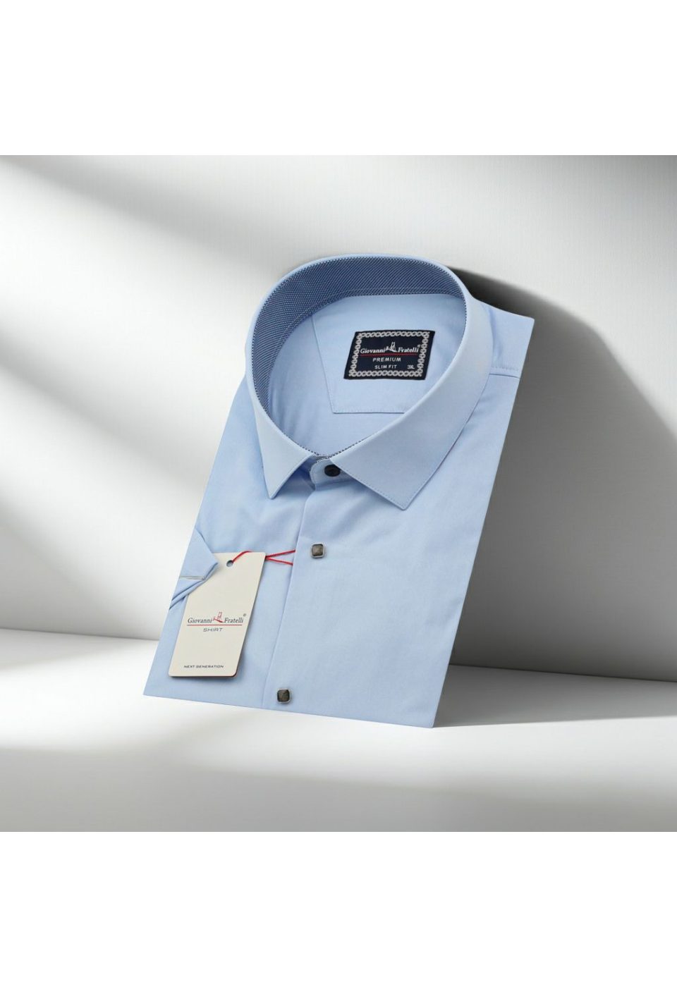 3037 BT CR K SATIN 003 Büyük Beden Slim Fit Kısa Kol Düz Renk Erkek Gömlek 4GMK323037003 - Giovanni Fratelli