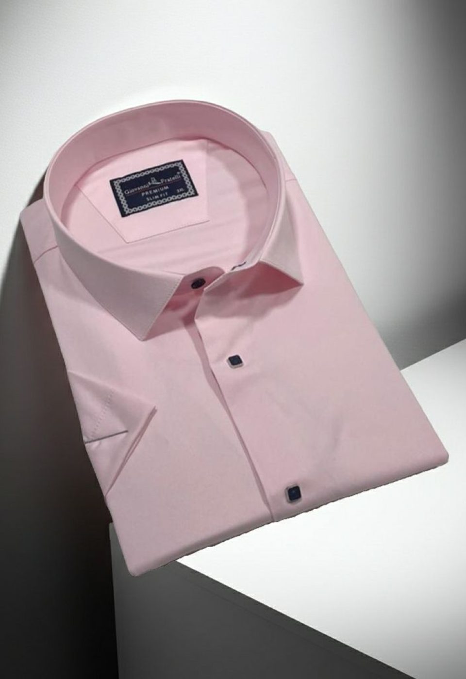 3037 BT CR K SATIN 004 Büyük Beden Slim Fit Kısa Kol Düz Renk Erkek Gömlek 4GMK323037004 - Giovanni Fratelli