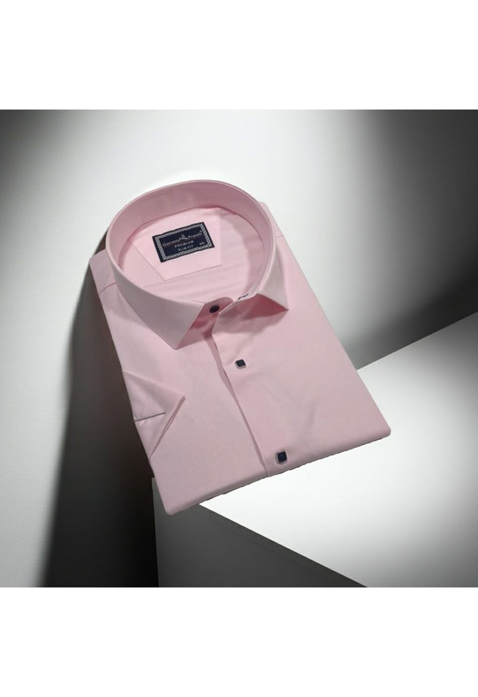 3037 BT CR K SATIN 004 Büyük Beden Slim Fit Kısa Kol Düz Renk Erkek Gömlek 4GMK323037004 - Giovanni Fratelli