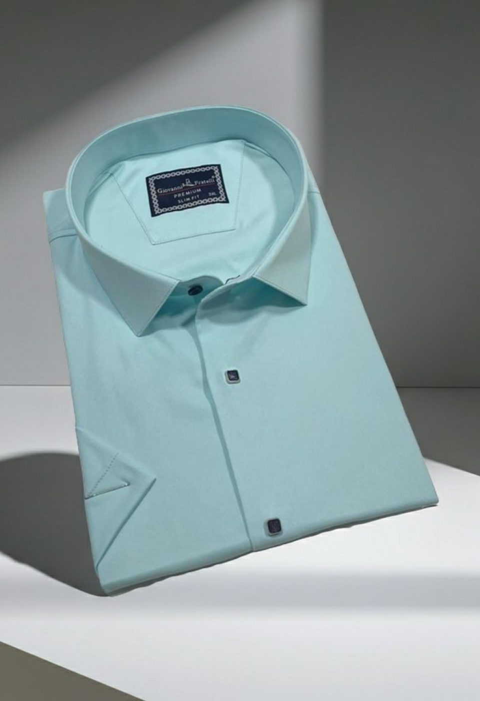 Büyük Beden Slim Fit Kısa Kol Düz Renk Erkek Gömlek 4GMK323037005 - Giovanni Fratelli