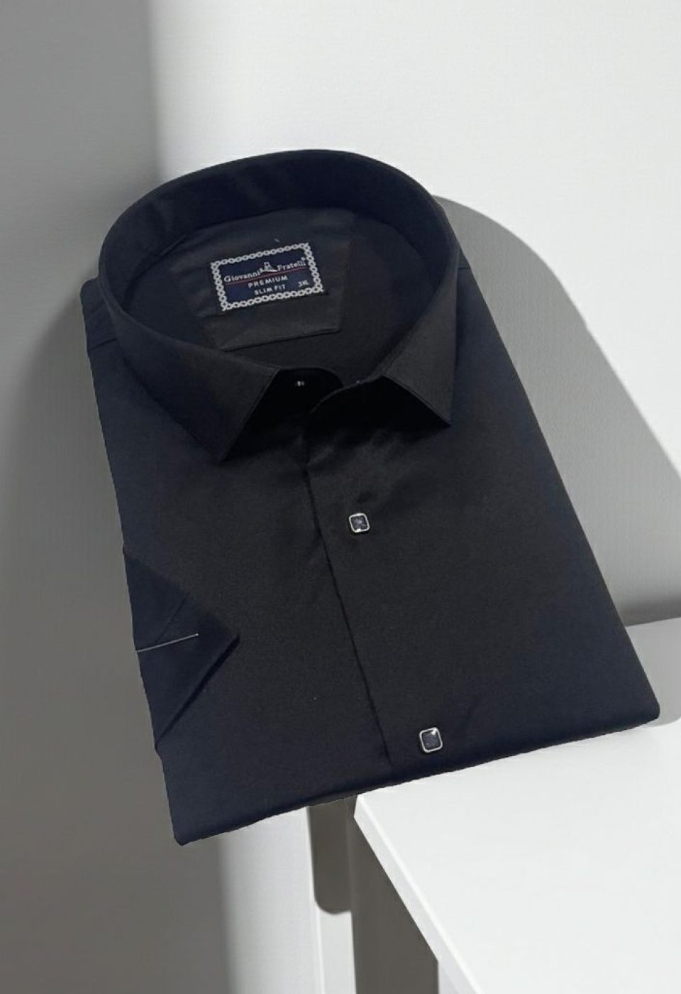Büyük Beden Slim Fit Kısa Kol Düz Renk Erkek Gömlek 4GMK323037006 - Giovanni Fratelli