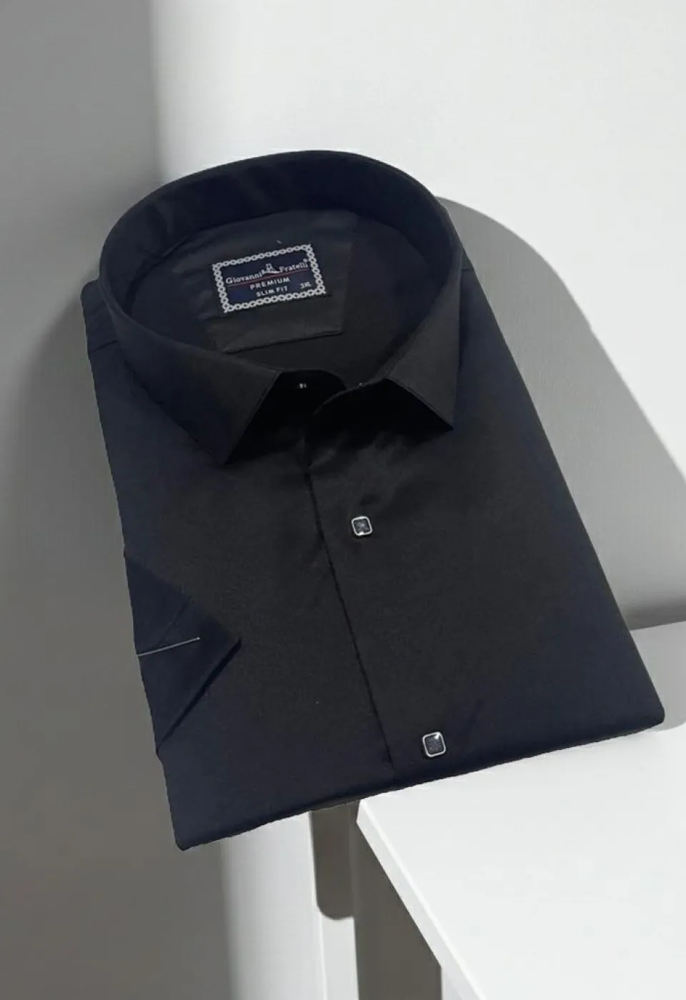 Büyük Beden Slim Fit Kısa Kol Düz Renk Erkek Gömlek 4GMK323037006 - Giovanni Fratelli