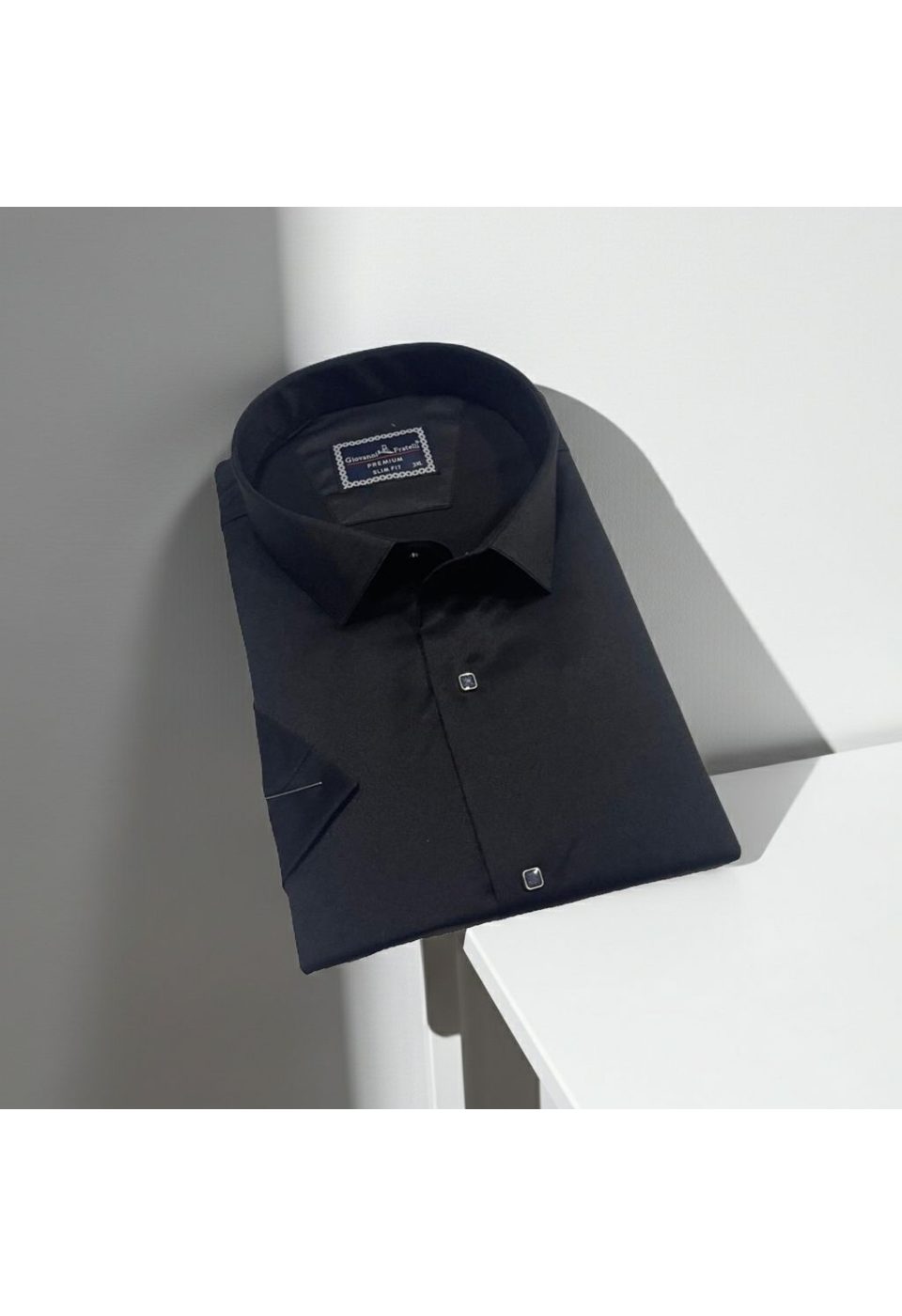 Büyük Beden Slim Fit Kısa Kol Düz Renk Erkek Gömlek 4GMK323037006 - Giovanni Fratelli