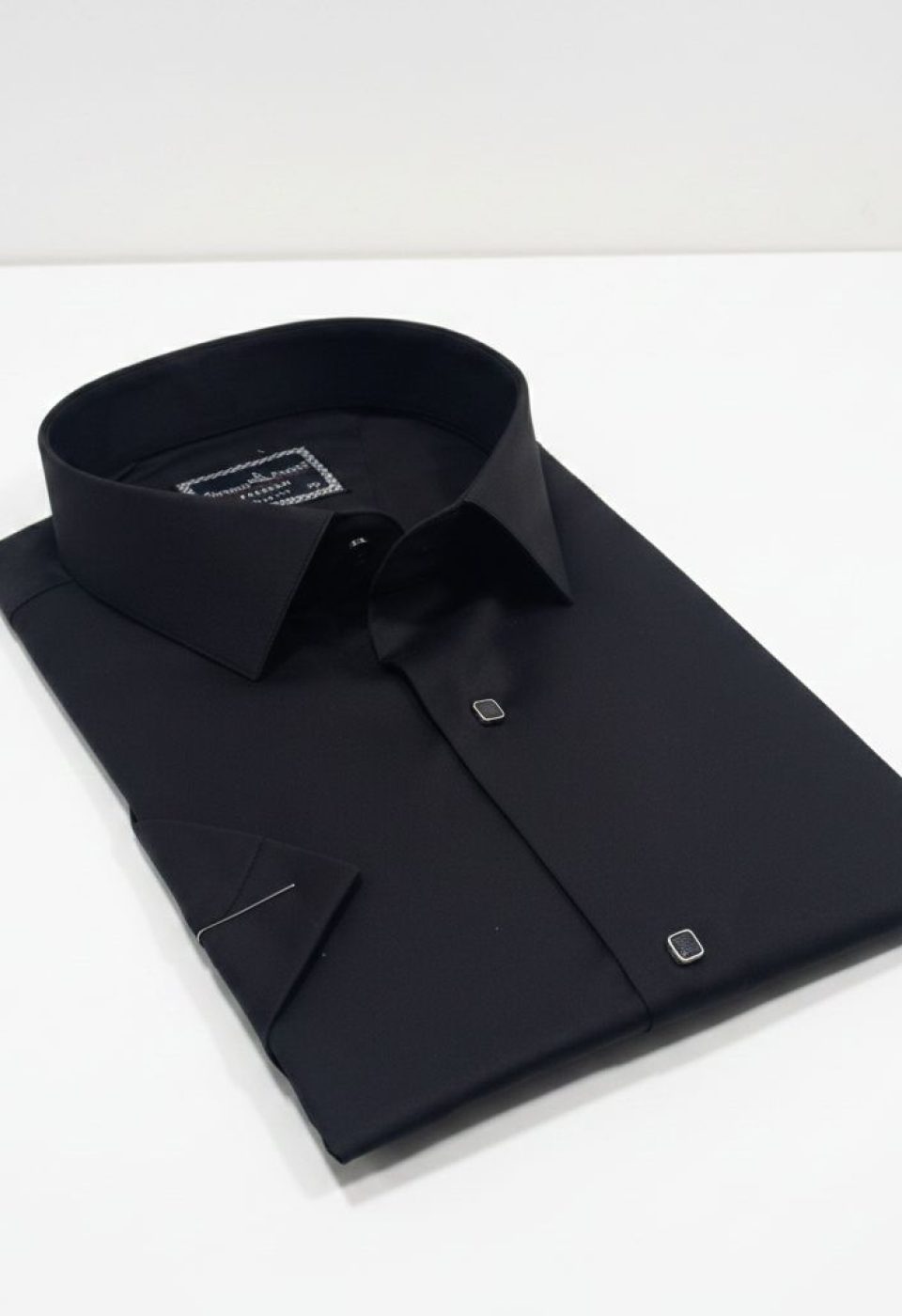 Büyük Beden Slim Fit Kısa Kol Düz Renk Erkek Gömlek 4GMK323037006