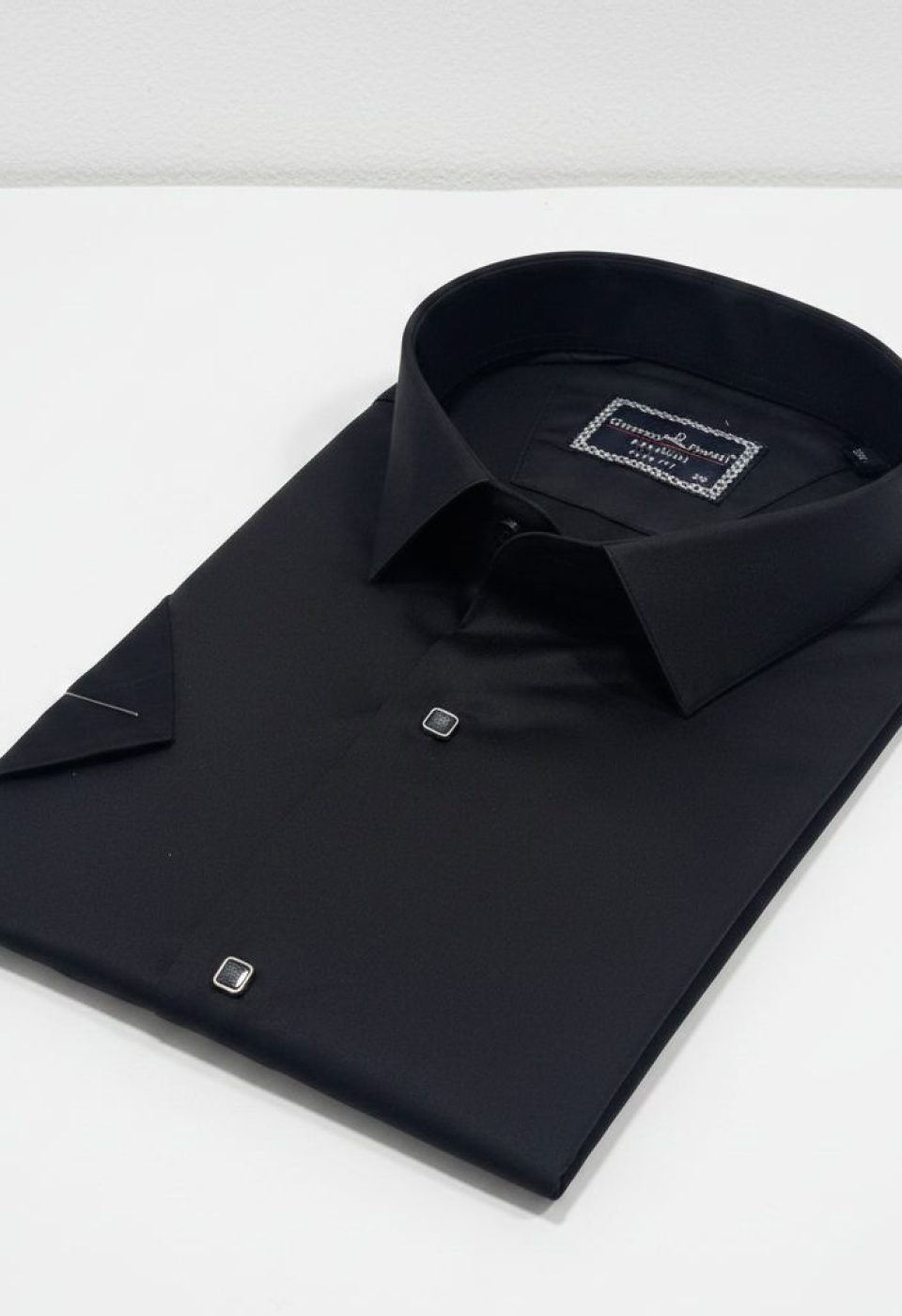 Büyük Beden Slim Fit Kısa Kol Düz Renk Erkek Gömlek 4GMK323037006