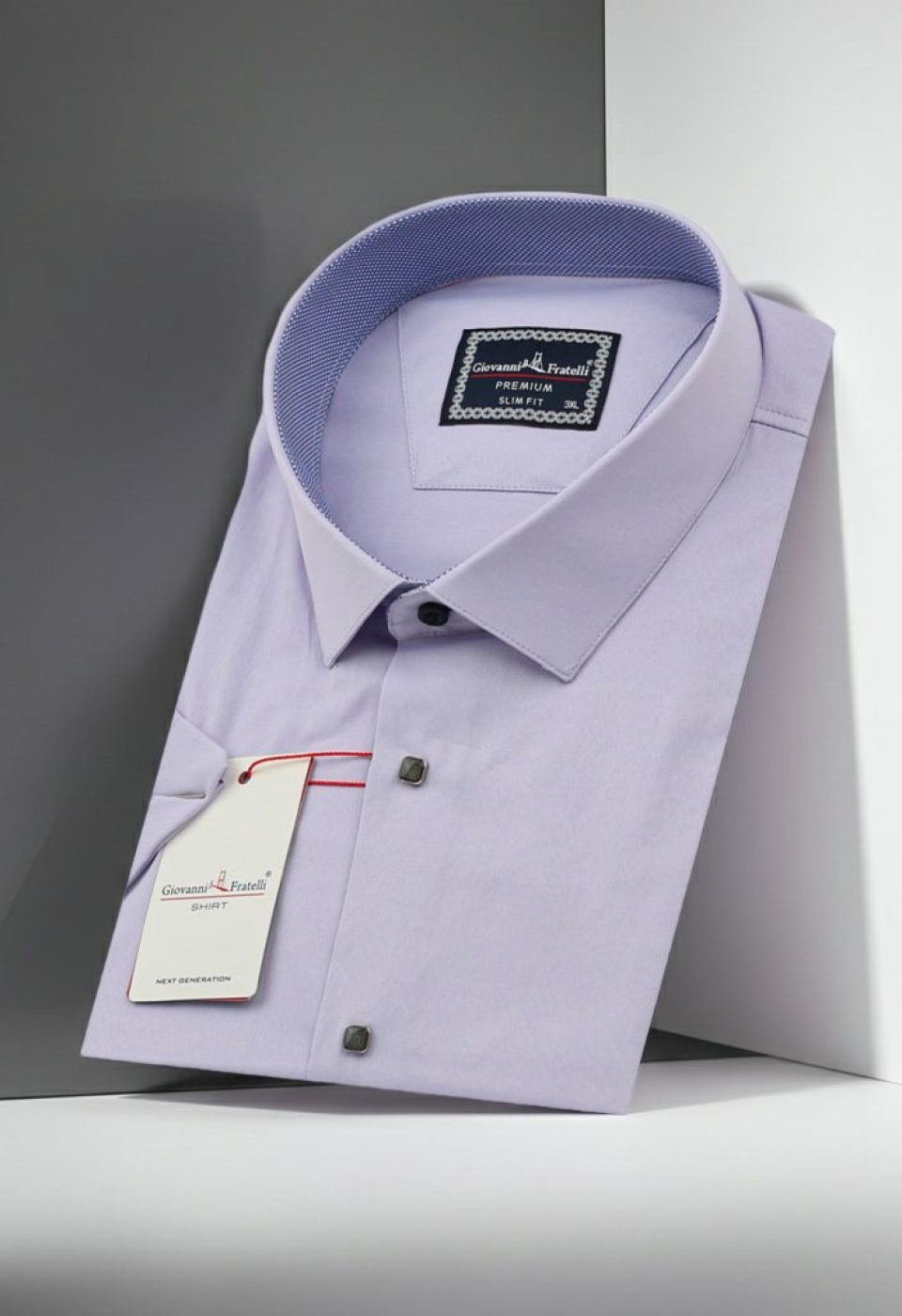 Büyük Beden Slim Fit Kısa Kol Düz Renk Erkek Gömlek 4GMK323037007