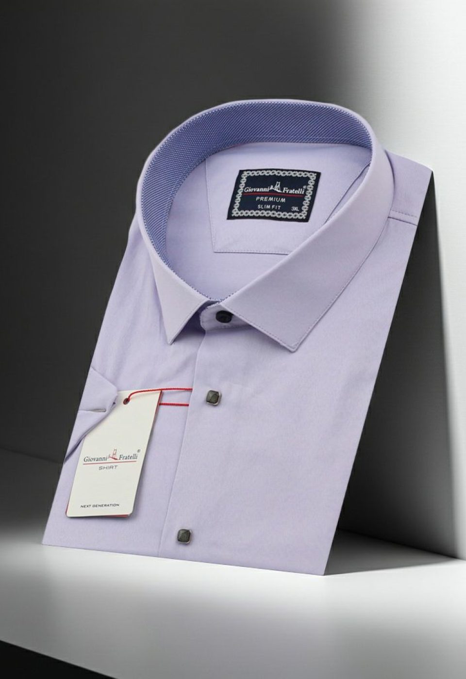Büyük Beden Slim Fit Kısa Kol Düz Renk Erkek Gömlek 4GMK323037007