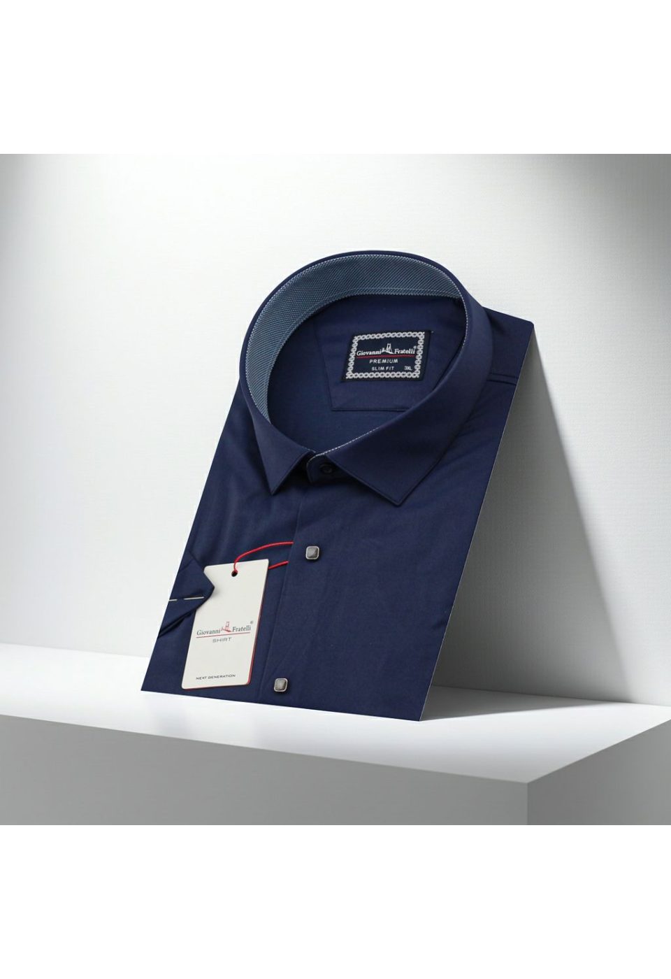 3037 BT CR K SATIN 008 Büyük Beden Slim Fit Kısa Kol Düz Renk Erkek Gömlek 4GMK323037008 - Giovanni Fratelli