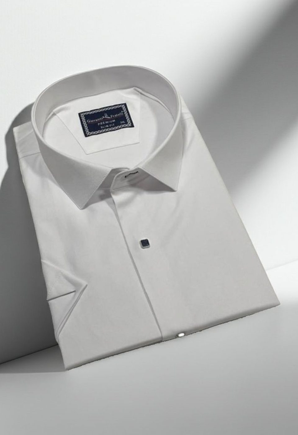 Büyük Beden Slim Fit Kısa Kol Düz Renk Erkek Gömlek 4GMK323037010