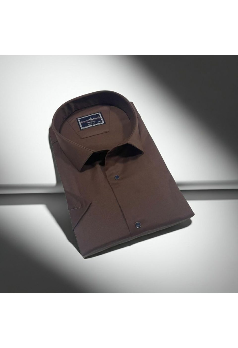 3037 BT CR K SATIN 011 Büyük Beden Slim Fit Kısa Kol Düz Renk Erkek Gömlek 4GMK323037011 - Giovanni Fratelli