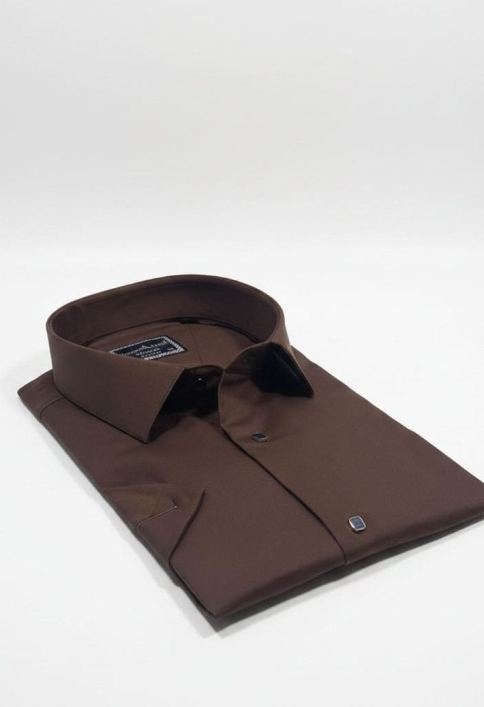 3037 BT CR K SATIN 011 Büyük Beden Slim Fit Kısa Kol Düz Renk Erkek Gömlek 4GMK323037011 - Giovanni Fratelli