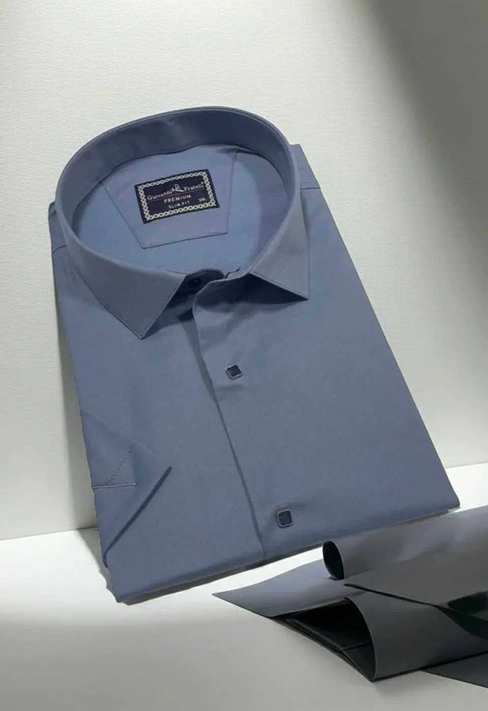 Büyük Beden Slim Fit Kısa Kol Düz Renk Erkek Gömlek 4GMK323037012 - Giovanni Fratelli