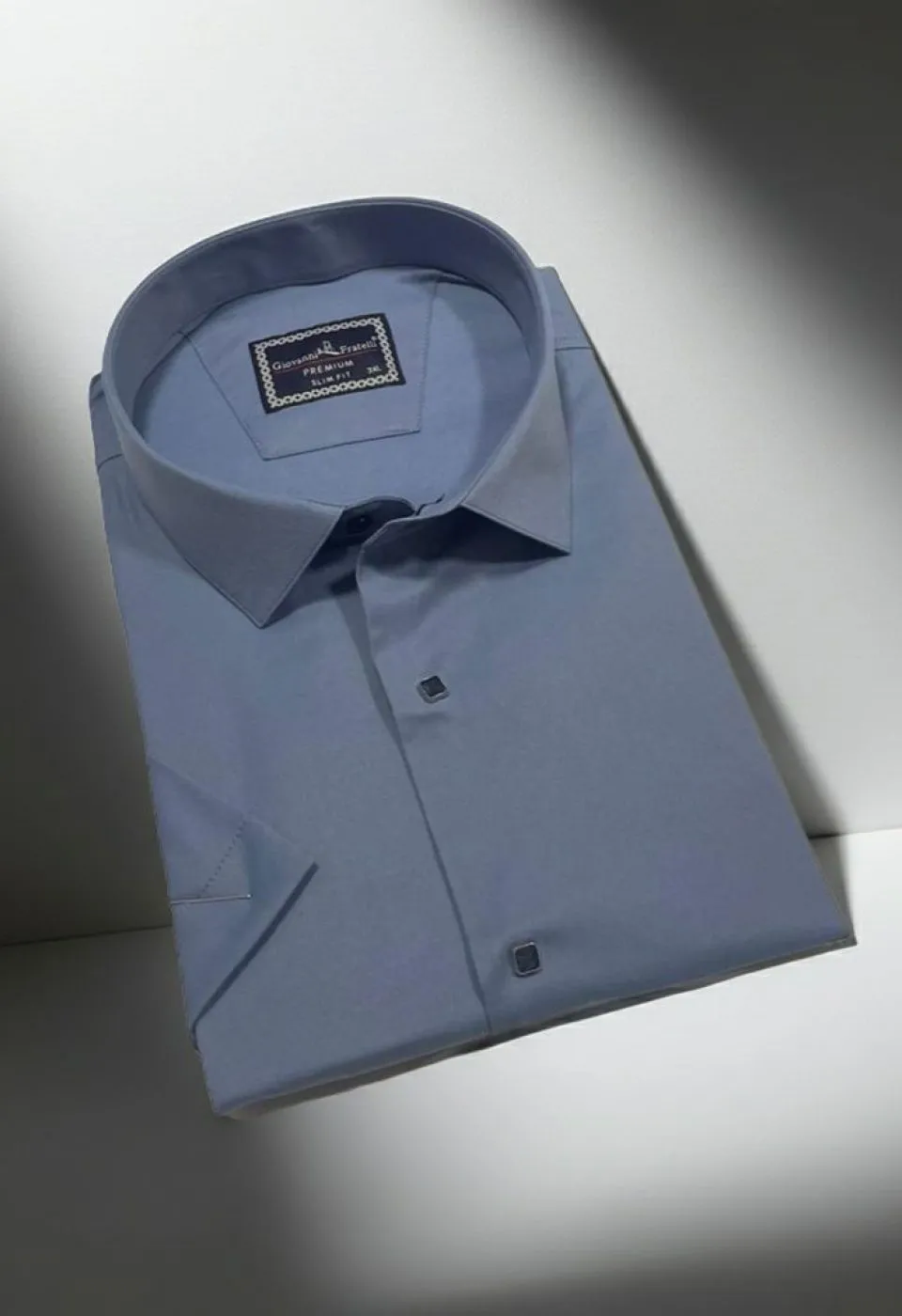 Büyük Beden Slim Fit Kısa Kol Düz Renk Erkek Gömlek 4GMK323037012 - Giovanni Fratelli