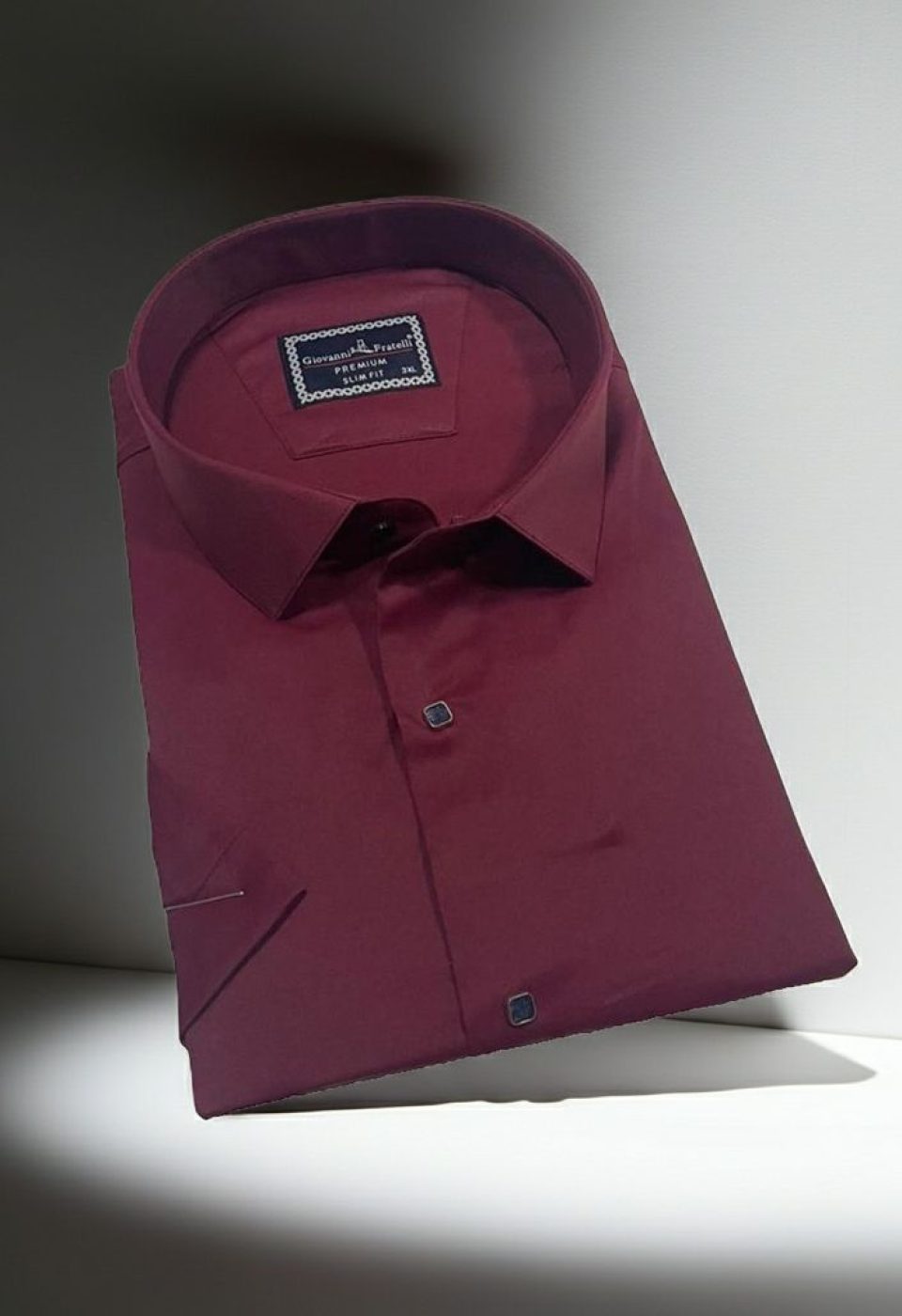 Büyük Beden Slim Fit Kısa Kol Düz Renk Erkek Gömlek 4GMK323037013