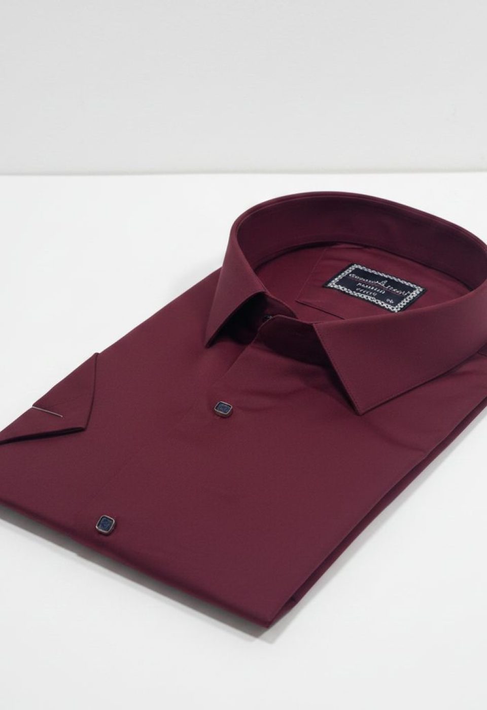 Büyük Beden Slim Fit Kısa Kol Düz Renk Erkek Gömlek 4GMK323037013