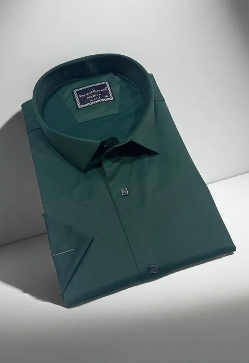 Büyük Beden Slim Fit Kısa Kol Düz Renk Erkek Gömlek 4GMK323037014 - Giovanni Fratelli