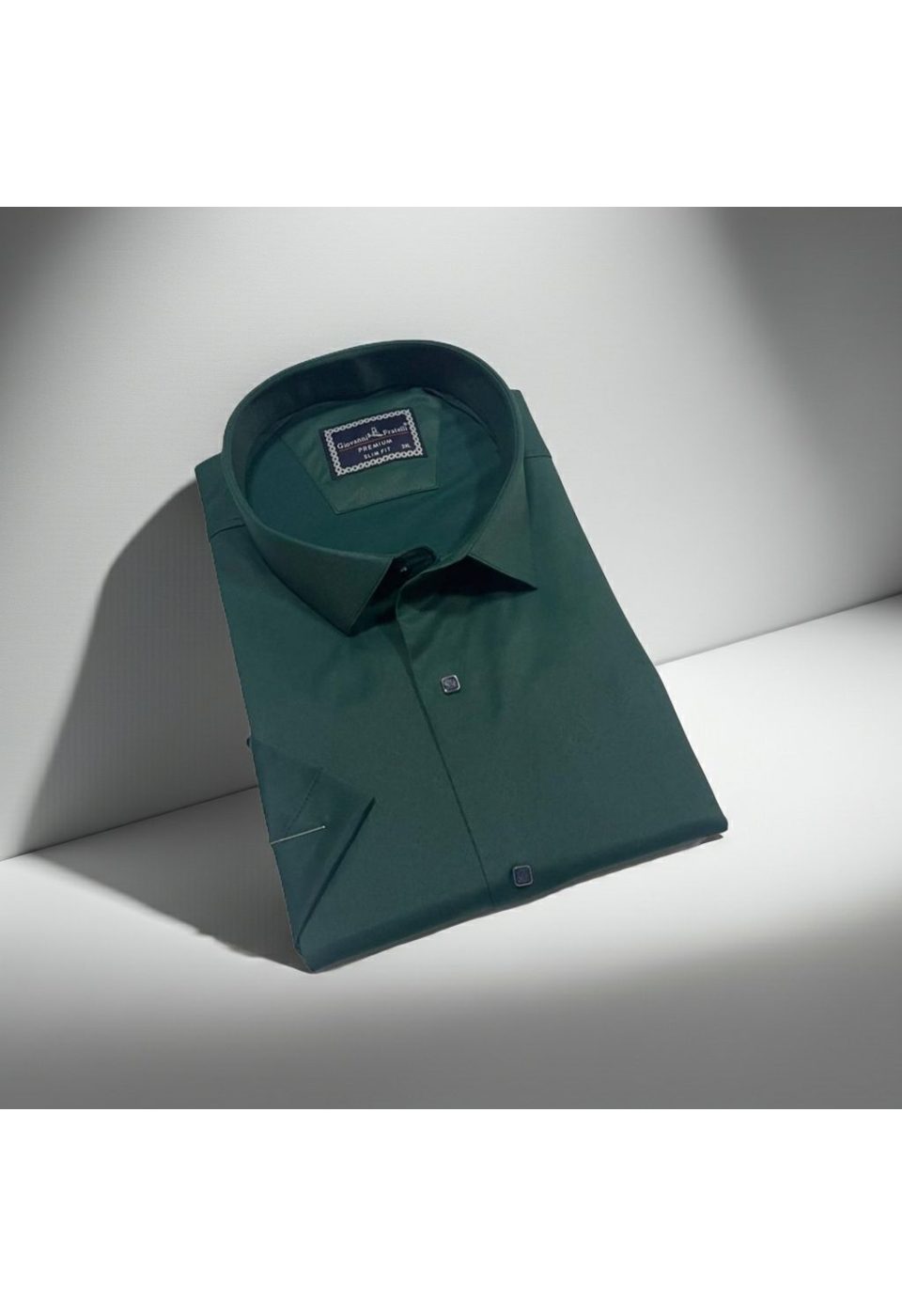 3037 BT CR K SATIN 014 Büyük Beden Slim Fit Kısa Kol Düz Renk Erkek Gömlek 4GMK323037014 - Giovanni Fratelli