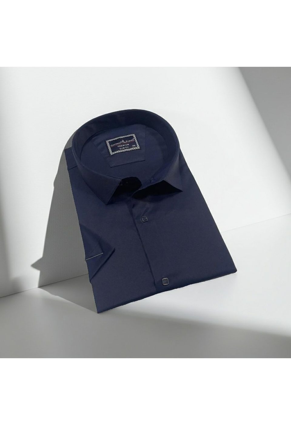 3037 BT CR K SATIN 015 Büyük Beden Slim Fit Kısa Kol Düz Renk Erkek Gömlek 4GMK323037015 - Giovanni Fratelli