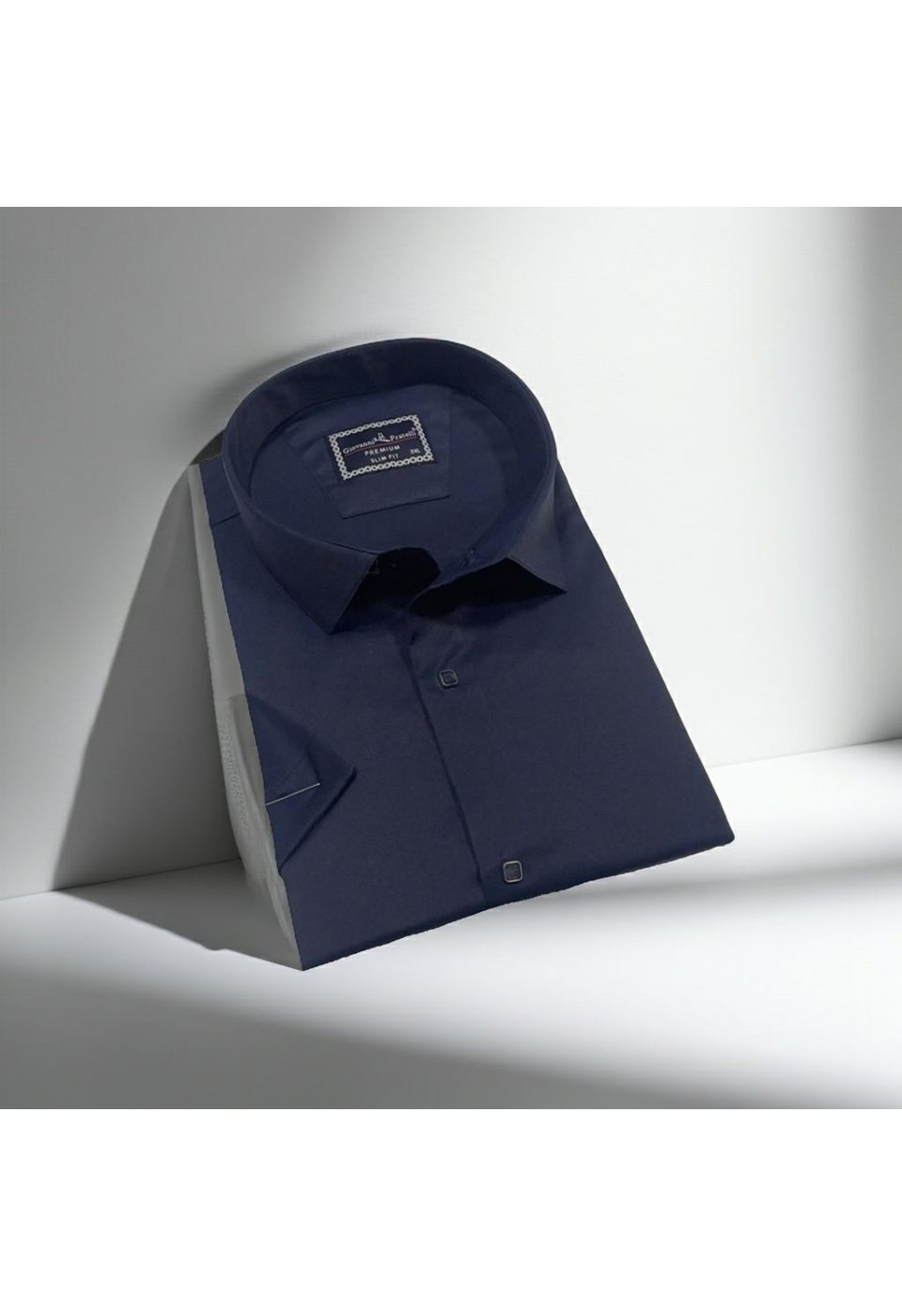 3037 BT CR K SATIN 015 Büyük Beden Slim Fit Kısa Kol Düz Renk Erkek Gömlek 4GMK323037015 - Giovanni Fratelli