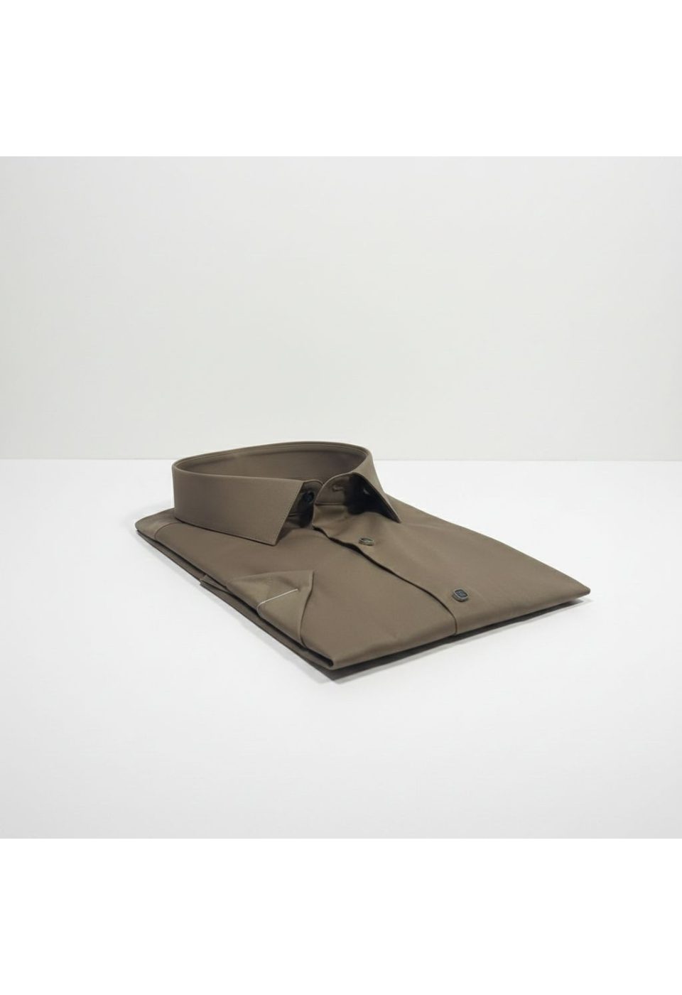 3037 BT CR K SATIN 016 Büyük Beden Slim Fit Kısa Kol Düz Renk Erkek Gömlek 4GMK323037016 - Giovanni Fratelli