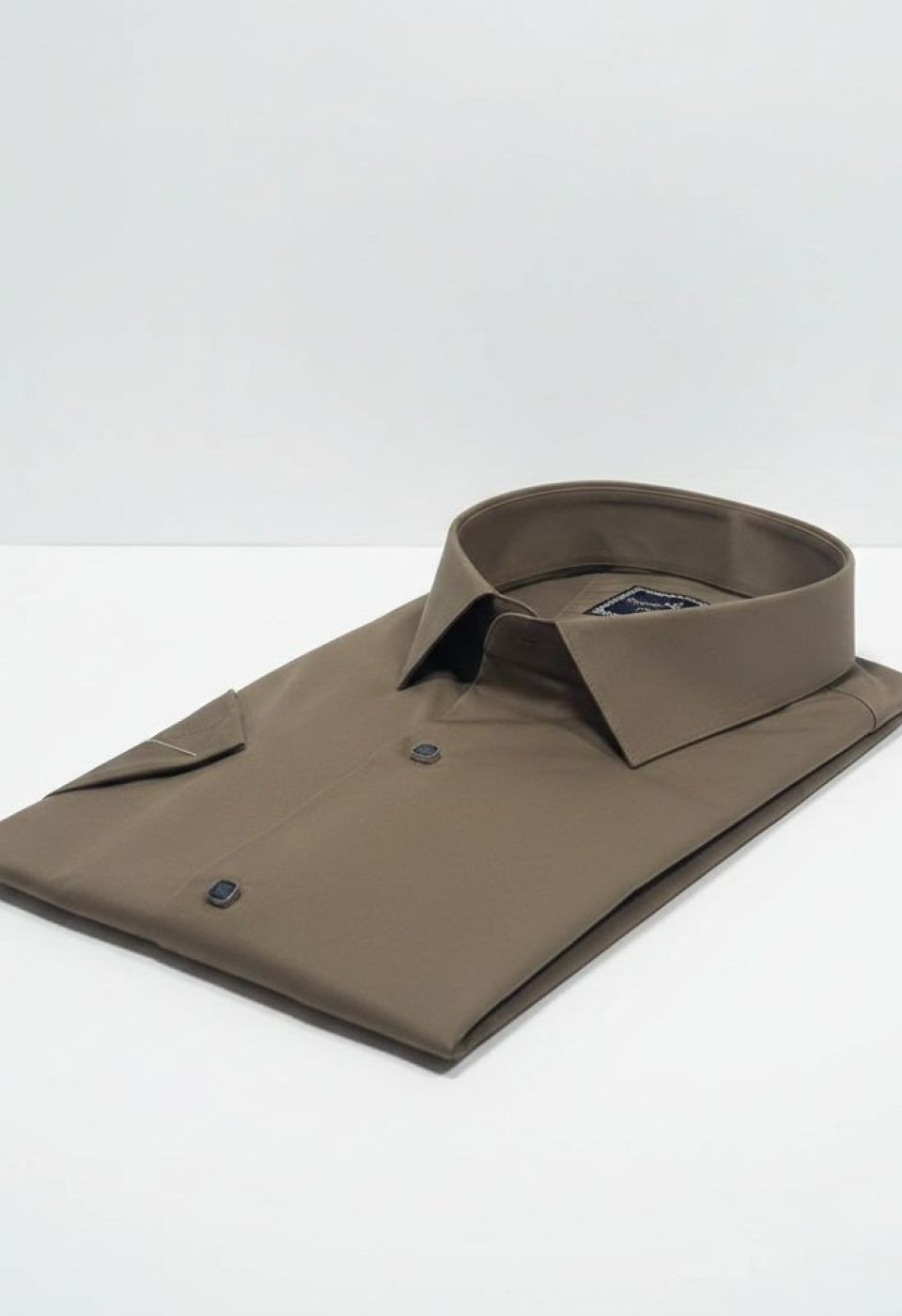 3037 BT CR K SATIN 016 Büyük Beden Slim Fit Kısa Kol Düz Renk Erkek Gömlek 4GMK323037016 - Giovanni Fratelli