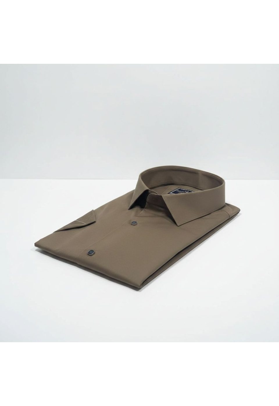 3037 BT CR K SATIN 016 Büyük Beden Slim Fit Kısa Kol Düz Renk Erkek Gömlek 4GMK323037016 - Giovanni Fratelli