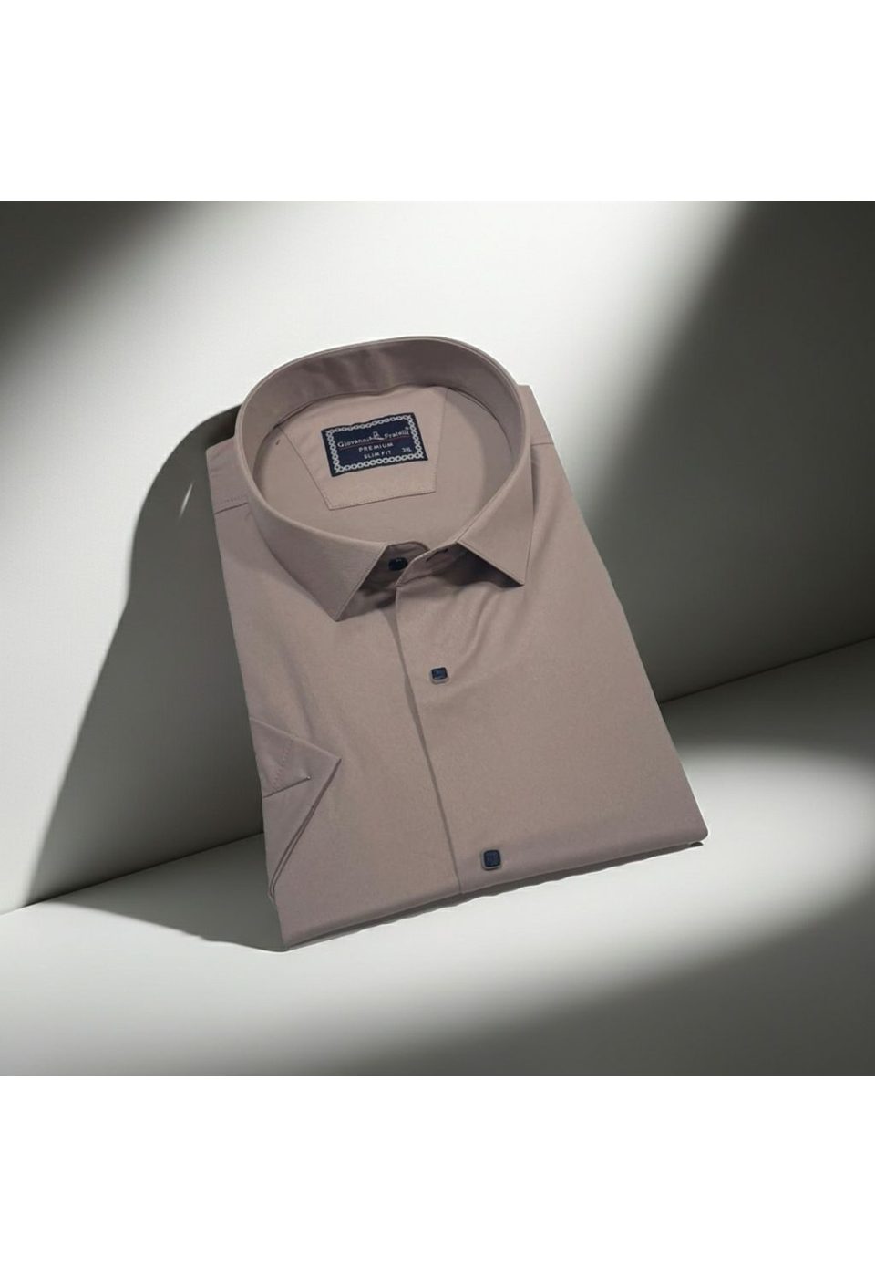Büyük Beden Slim Fit Kısa Kol Düz Renk Erkek Gömlek 4GMK323037017 - Giovanni Fratelli